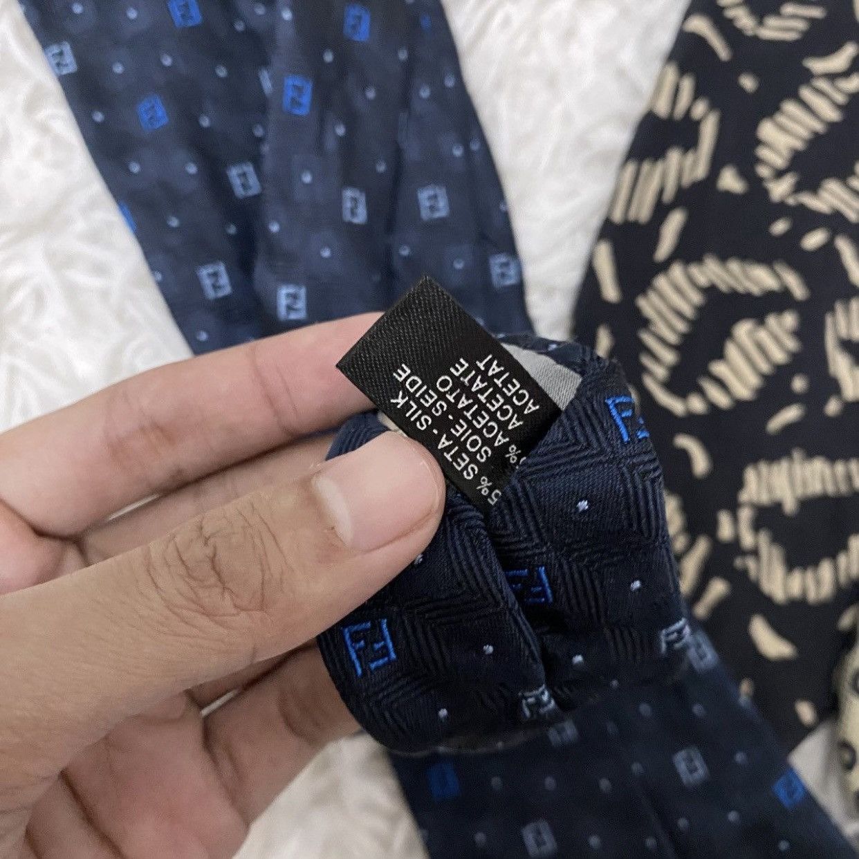 Chanel Vintage Chanel Interlocking CC Medallion Silk Tie Size ONE SIZE - 10 Thumbnail