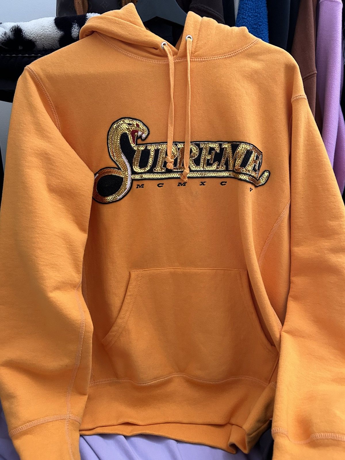 Supreme Supreme Sequin Viper Hood (Tangerine) | Grailed