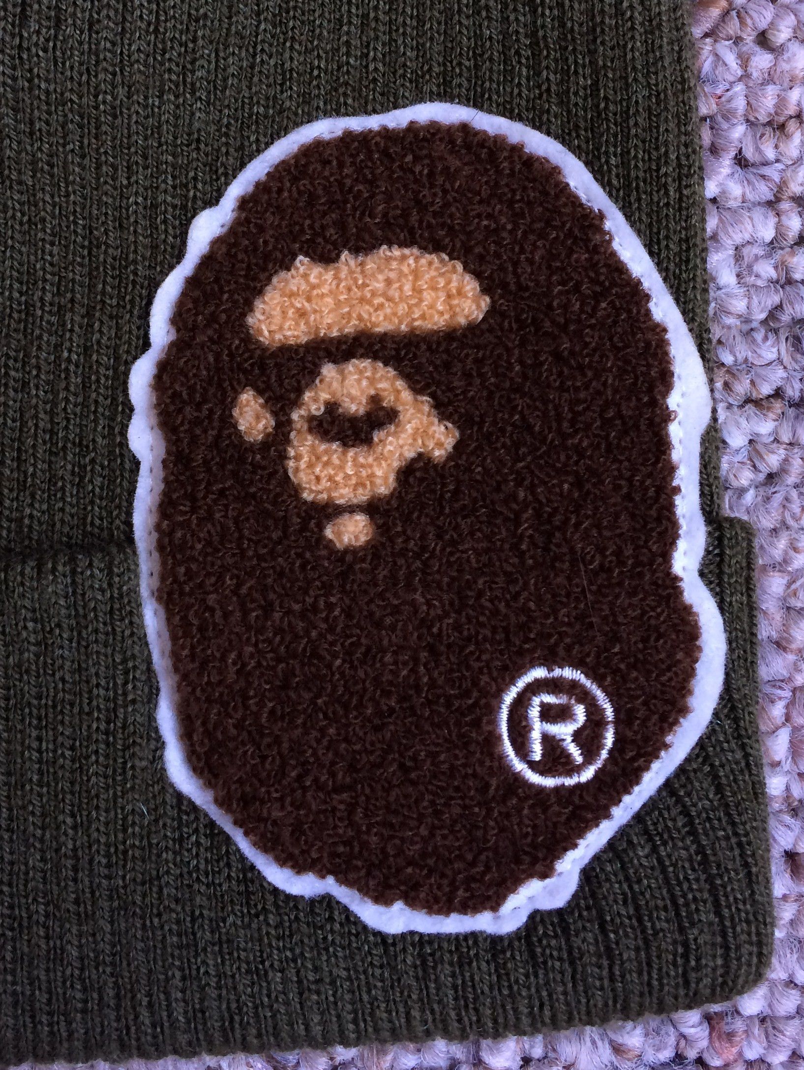 Bape Bape Ape Head Embroidered Patch Beanie Size ONE SIZE - 2 Thumbnail