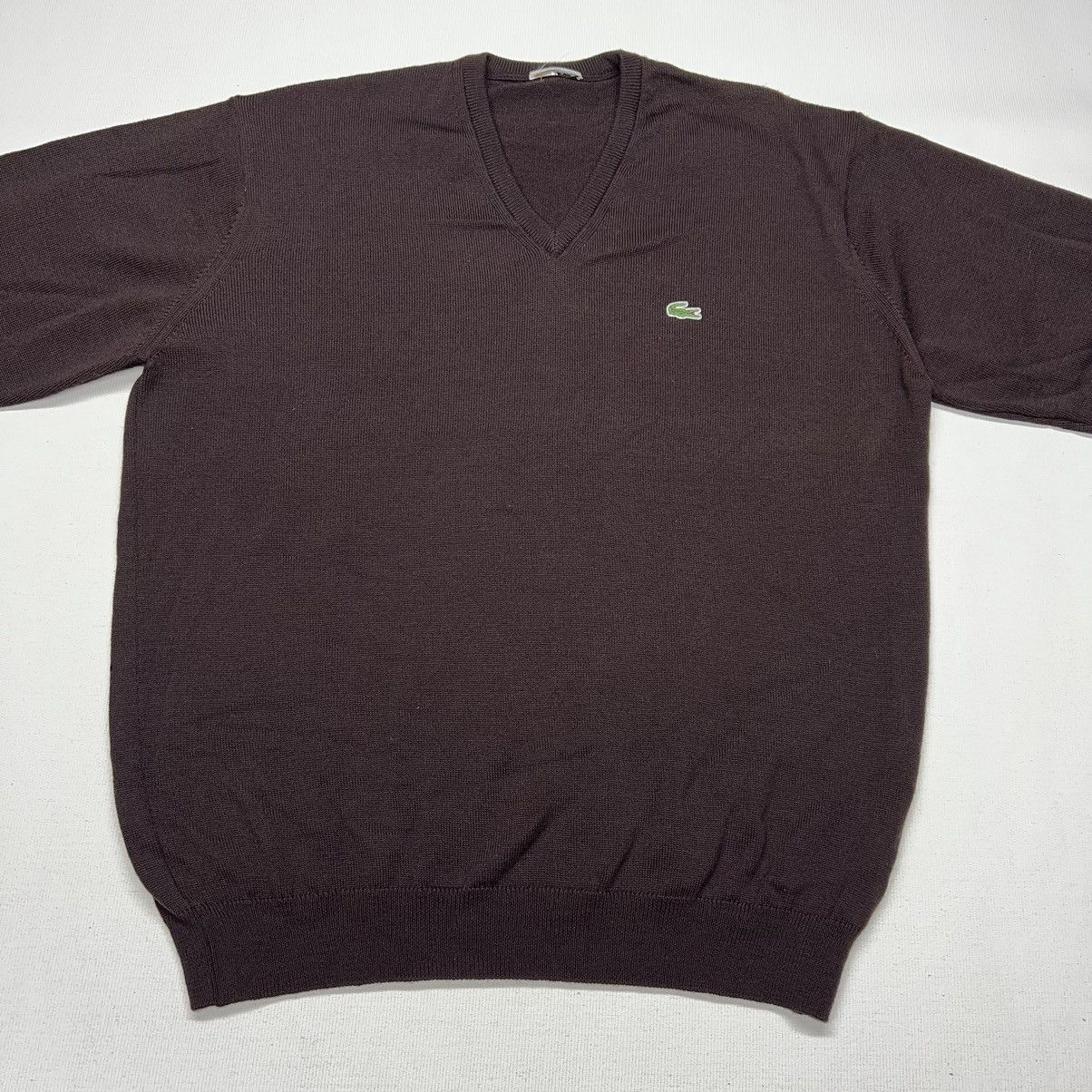 Lacoste Lacoste Sweater Brown Wool V-Neck Sweater Laine Vierge Size US M / EU 48-50 / 2 - 2 Thumbnail