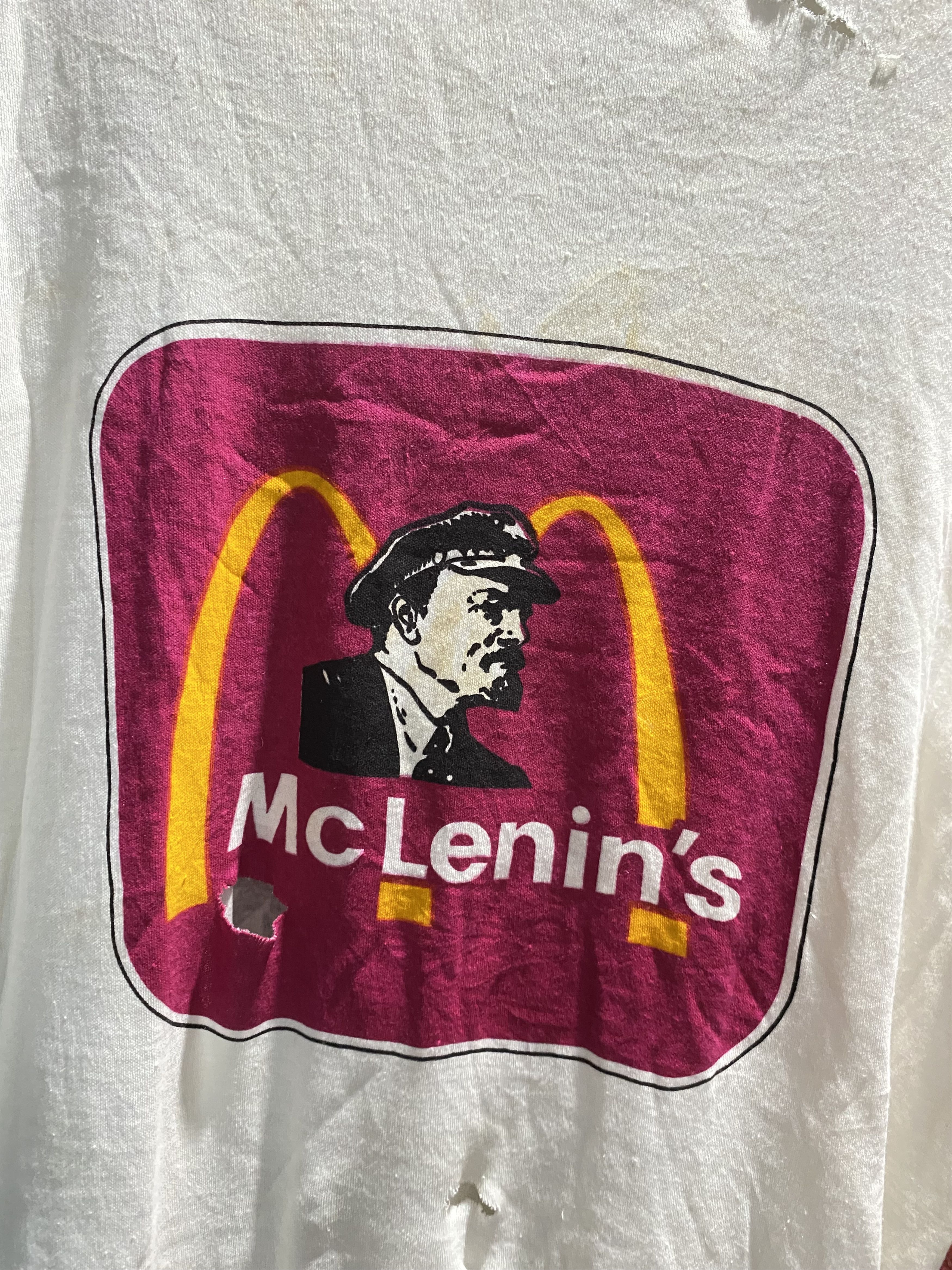 Other VINTAGE MC LENIN’S PARTY IS OVER THRASHED TSHIRT Size US L / EU 52-54 / 3 - 4 Thumbnail