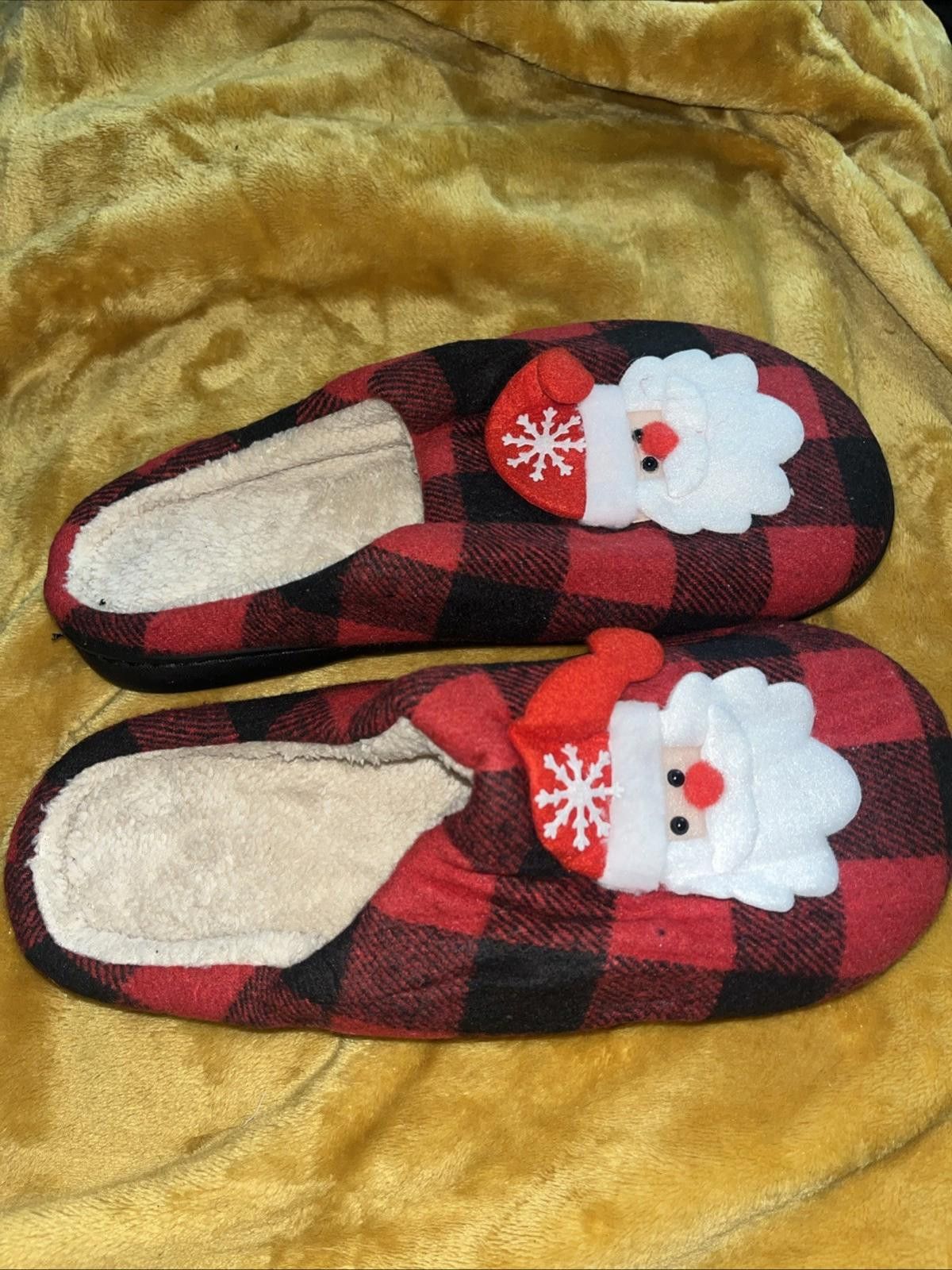The Unbranded Brand Christmas Indoor Fuzzy Shoes Flat Plaid Household 10 Size US 10 / IT 40 - 4 Thumbnail