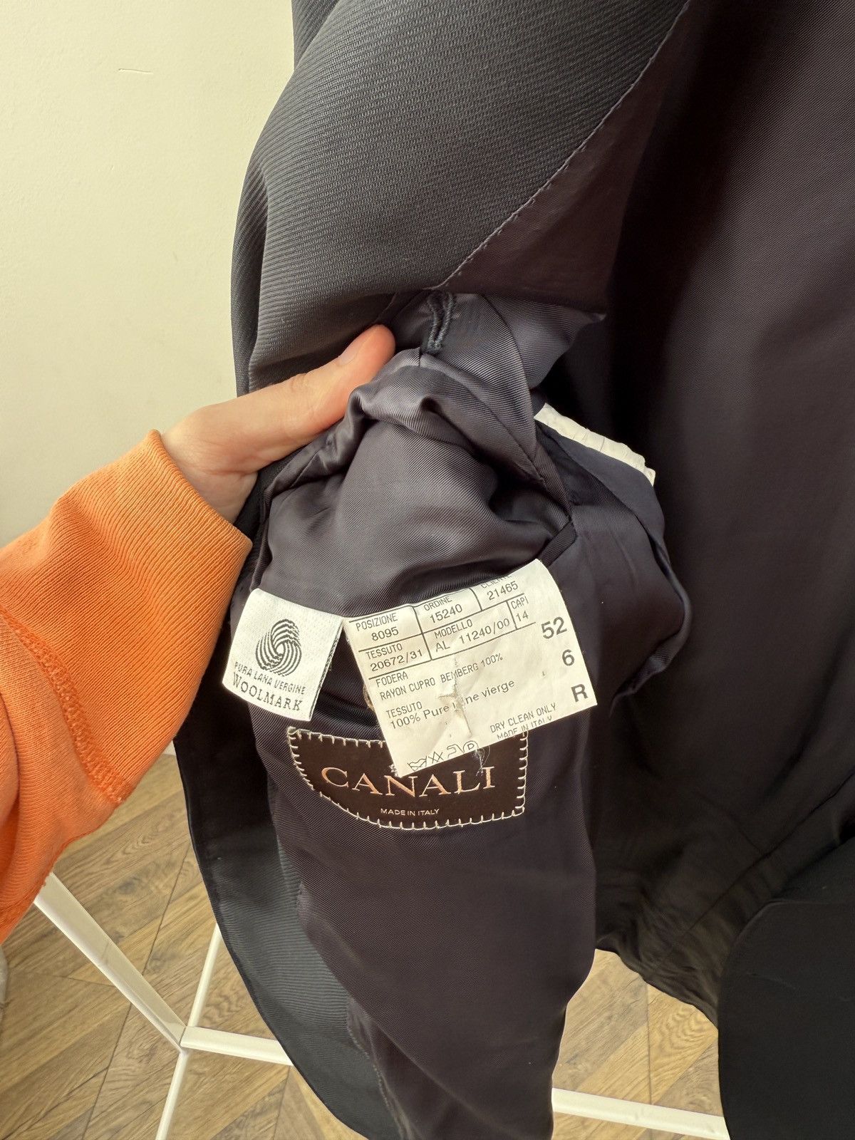 Canali Vintage CANALI Black Wool Blazer Jacket Size 52R - 7 Thumbnail