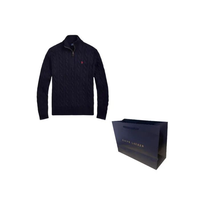 Polo Ralph Lauren Polo Ralph Lauren SS22 Solid Half-Zip Knit Sweater Size US XL / EU 56 / 4 - 1 Thumbnail