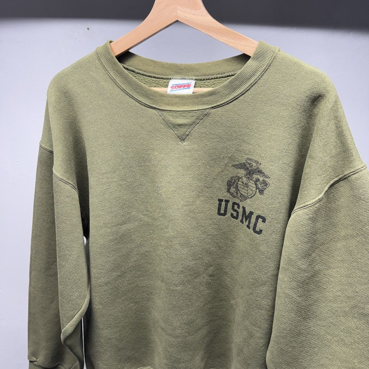Vintage 90s USMC Faded Thrashed Distressed Sweatshirt ERD Grunge Size US L / EU 52-54 / 3 - 3 Thumbnail