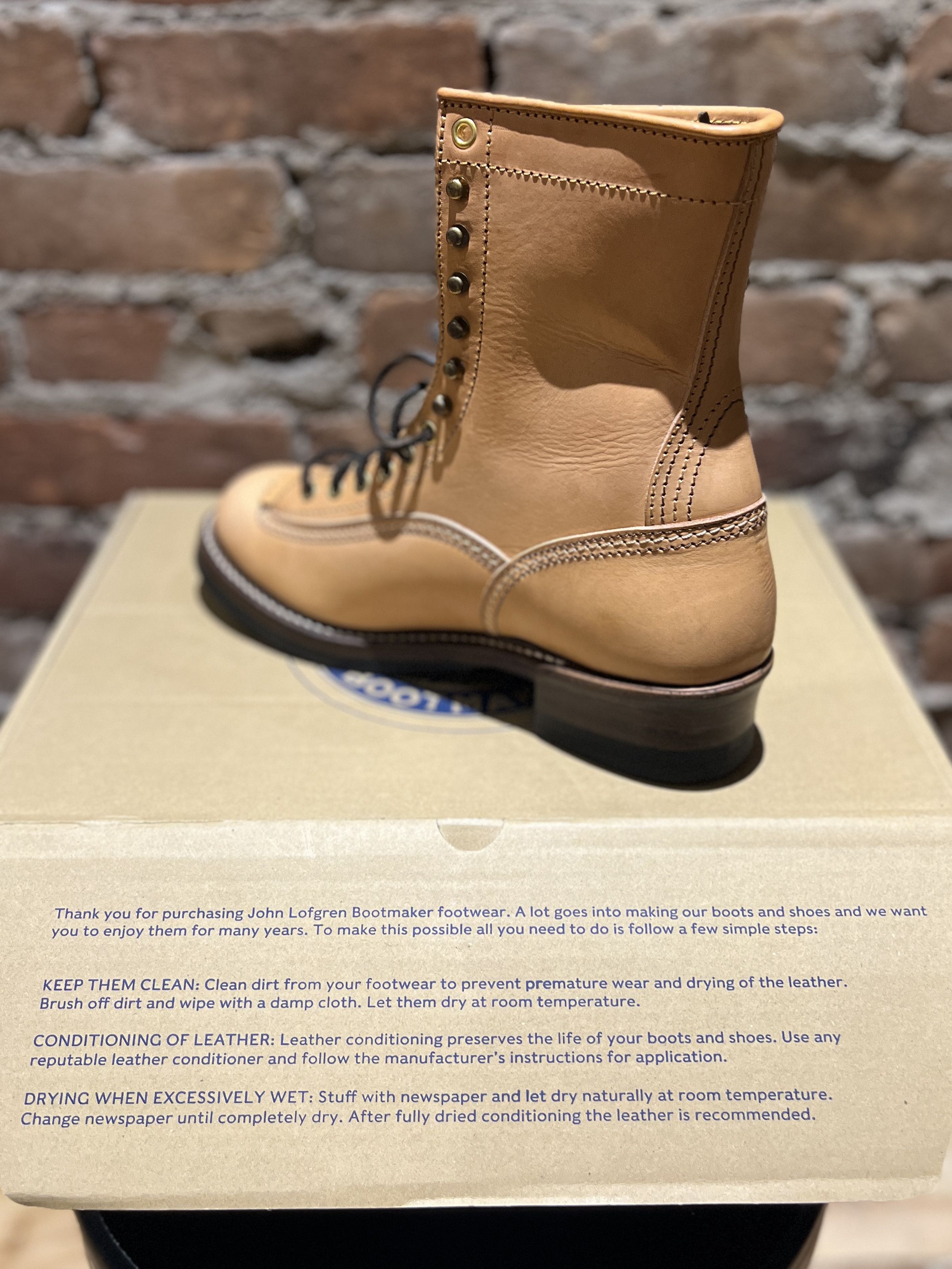John Lofgren Donkey Puncher Boots 8" Badalassi Carlo Tanned Leather Bone Size US 8 / EU 41 - 6 Thumbnail