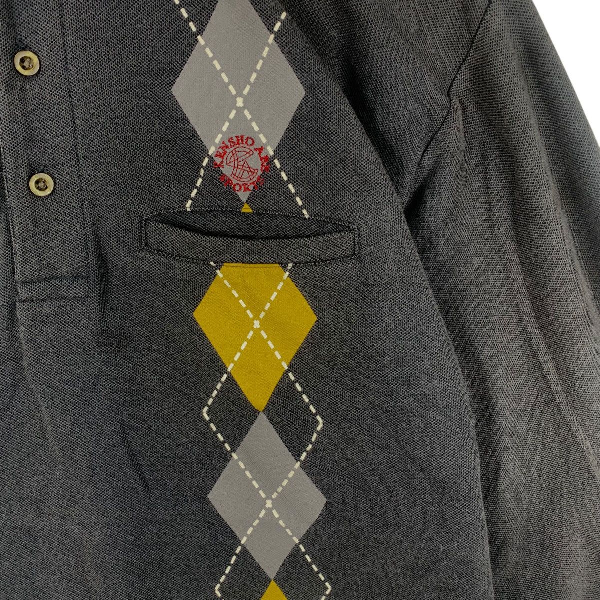 Vintage Vintage KENSHO ABE SPORTS Collection Argyle Polo Tee Shirt Size US M / EU 48-50 / 2 - 4 Thumbnail