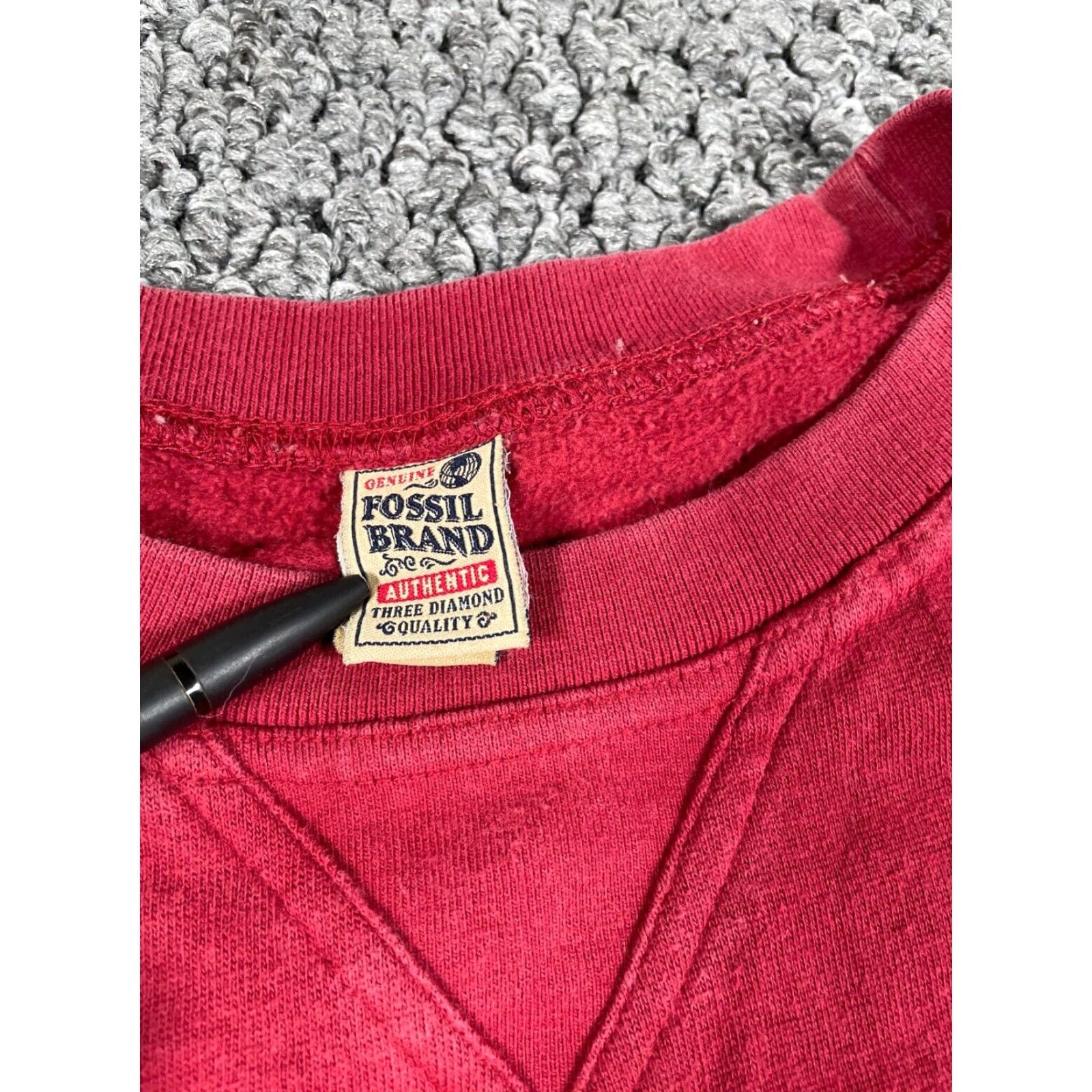 Fossil Fossil Sweatshirt Red 2XL Adult Crewneck Captain Skully Fishing Dock Print Retro Nautical Hipster Pullover Size US XXL / EU 58 / 5 - 3 Thumbnail