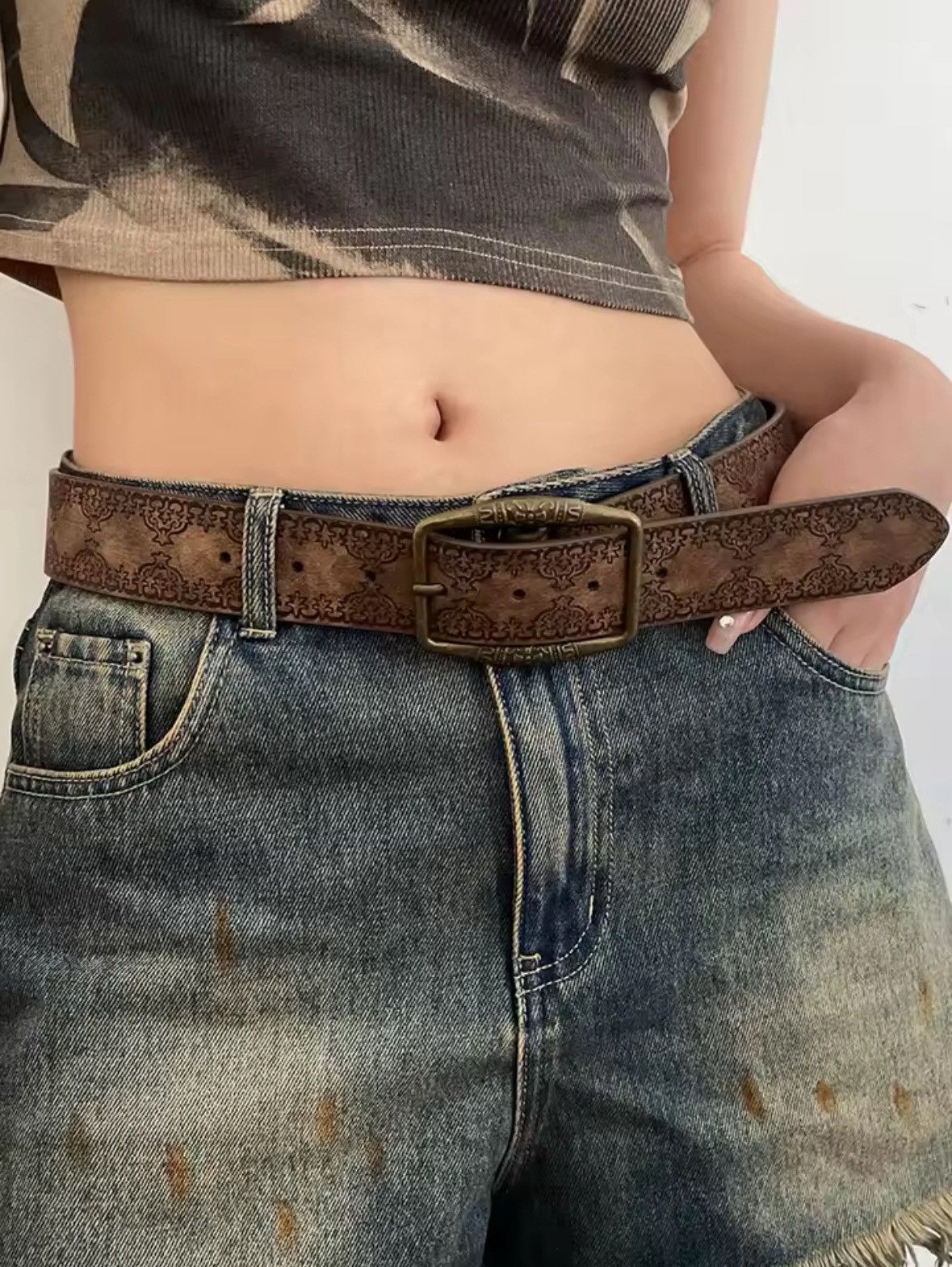Other National Wind Belt with Jeans Belt Senior Sense of Brown Size ONE SIZE - 6 Thumbnail