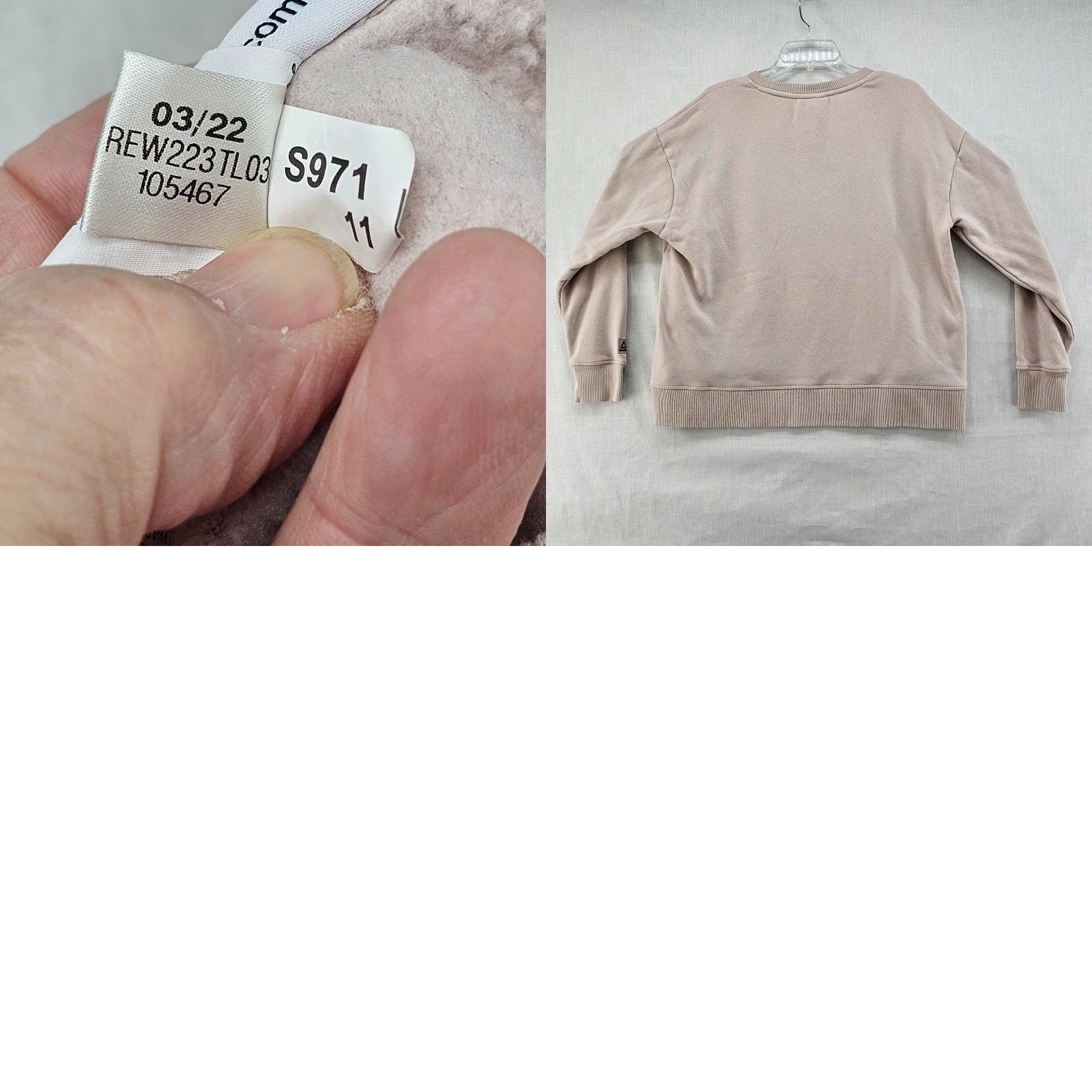 Reebok Reebok Sweatshirt XL Taupe Cotton Long Sleeve Regular Fit Pullover Women Size XL / US 12-14 / IT 48-50 - 8 Thumbnail
