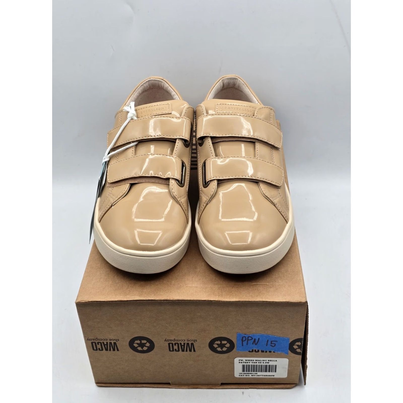 Vintage Revitalign Sneakers Malibu Bella Patent Sz 8.5 W Tan Solid Womens Shoes Size US 9 / IT 39 - 3 Thumbnail