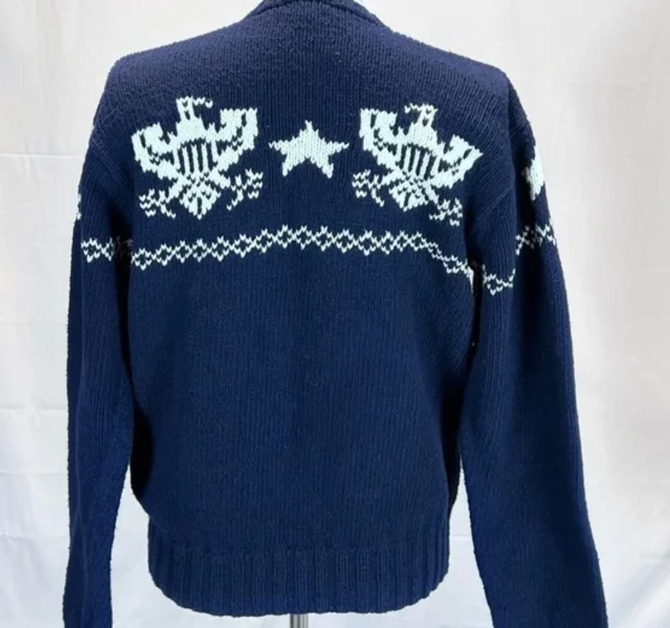 Polo Ralph Lauren Vintage Polo Ralph Lauren Eagle Shield Knit Star Sweater XL Size US XL / EU 56 / 4 - 2 Thumbnail