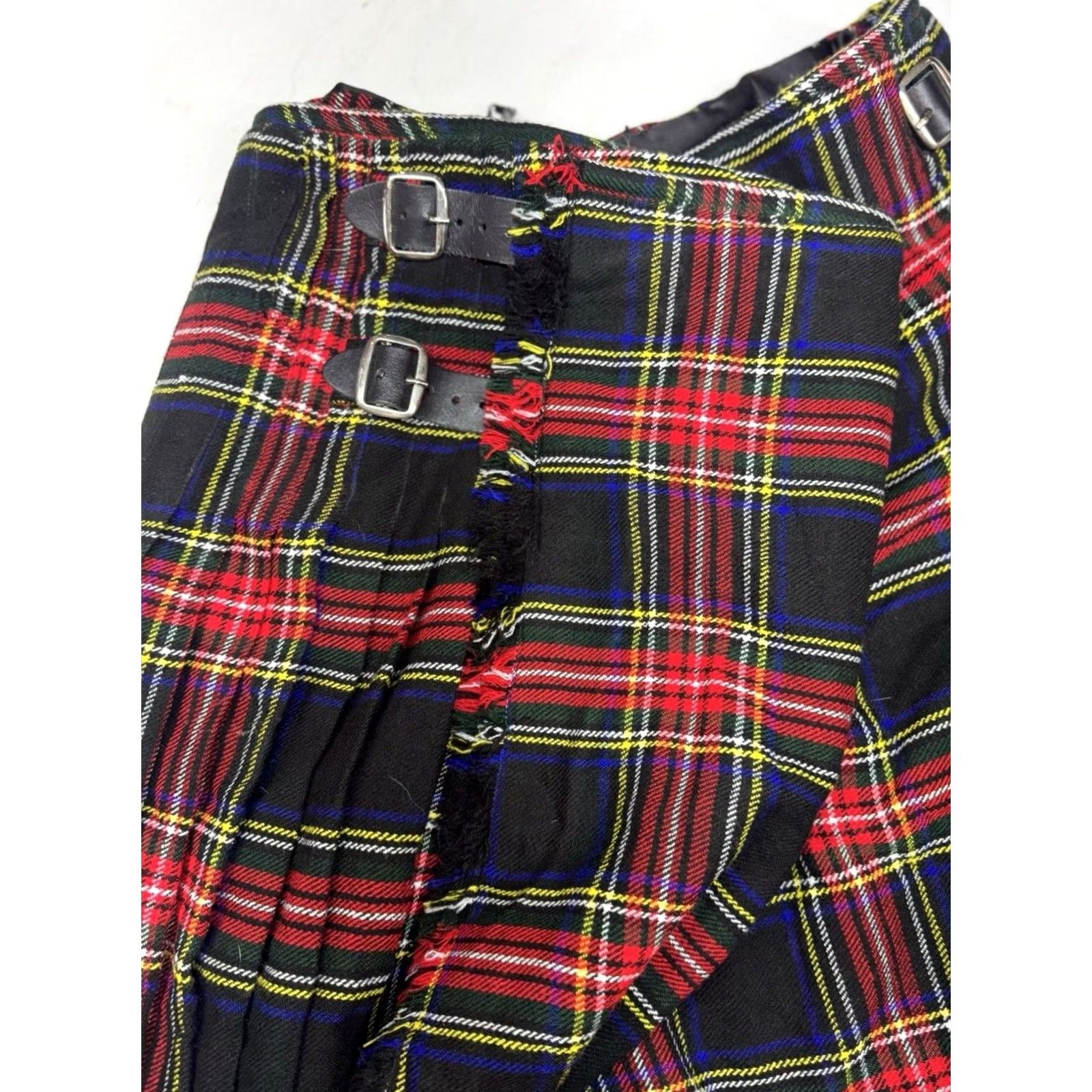 Vintage VINTAGE? Scotish Design Tartan Kilt Plaid Check Pattern Red Black Mens 46 Buckle Strap Size 46 - 5 Thumbnail