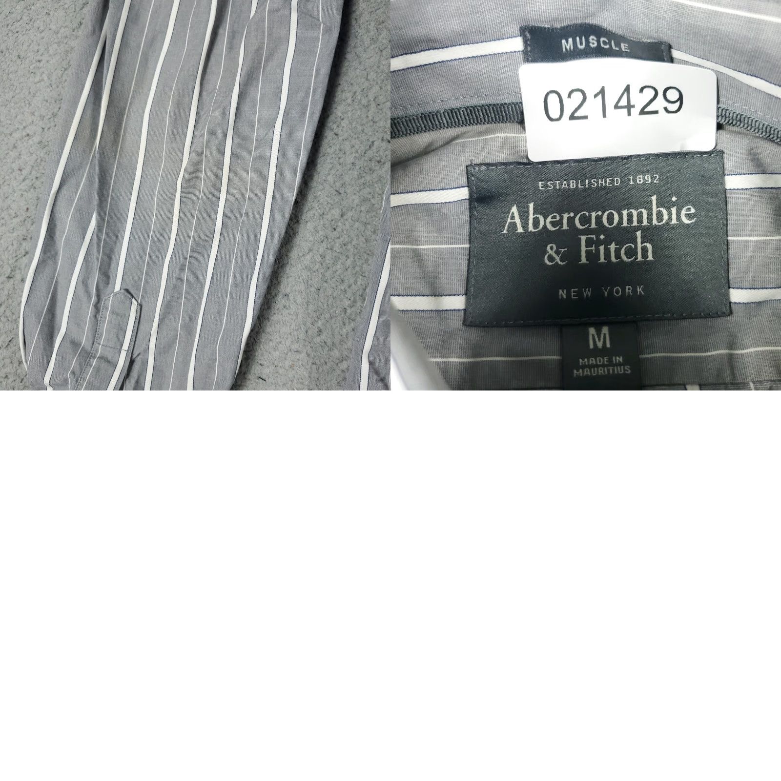 Abercrombie & Fitch VINTAGE Abercrombie & Fitch Shirt Men Medium Gray Striped Button-Up Long Sleeve Formal Casual 90s Preppy Mens Size US M / EU 48-50 / 2 - 8 Thumbnail