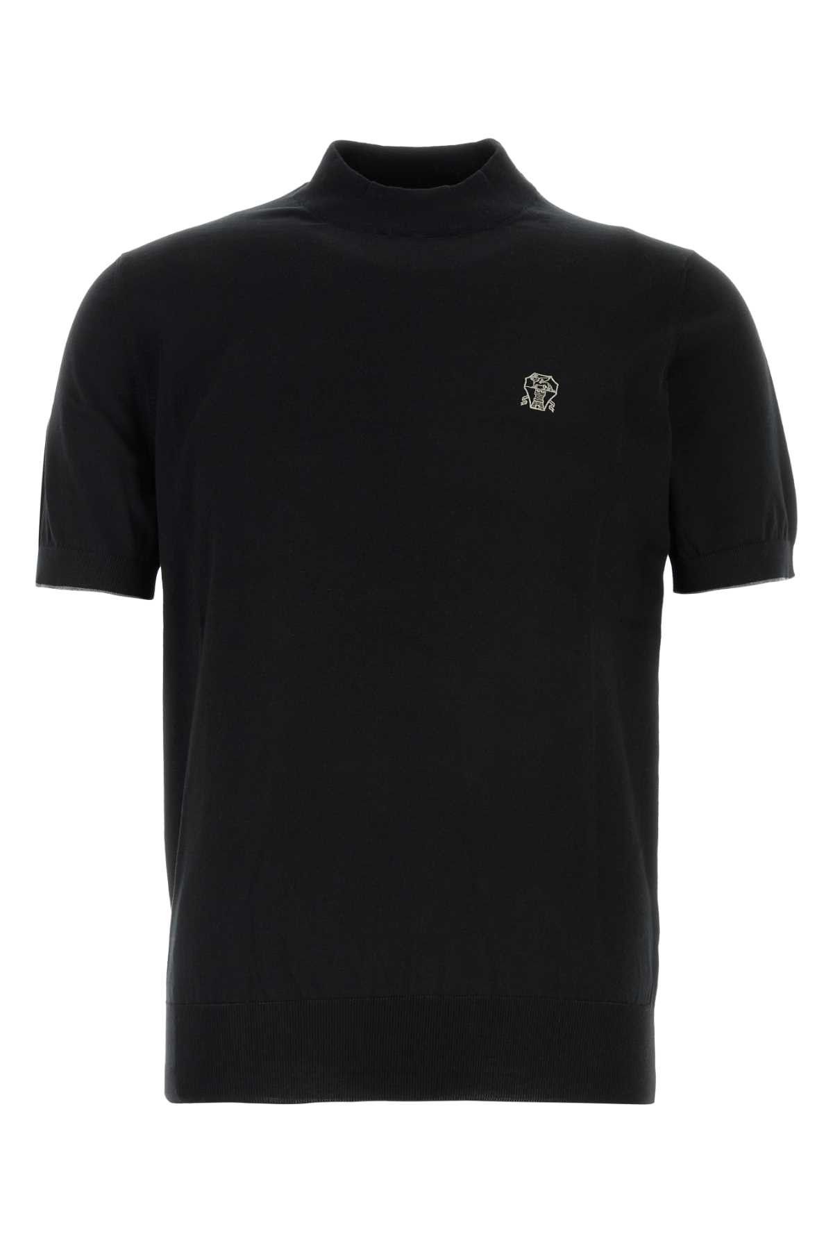 Brunello Cucinelli Black Knit T-Shirt Size US XL / EU 56 / 4 - 1 Thumbnail