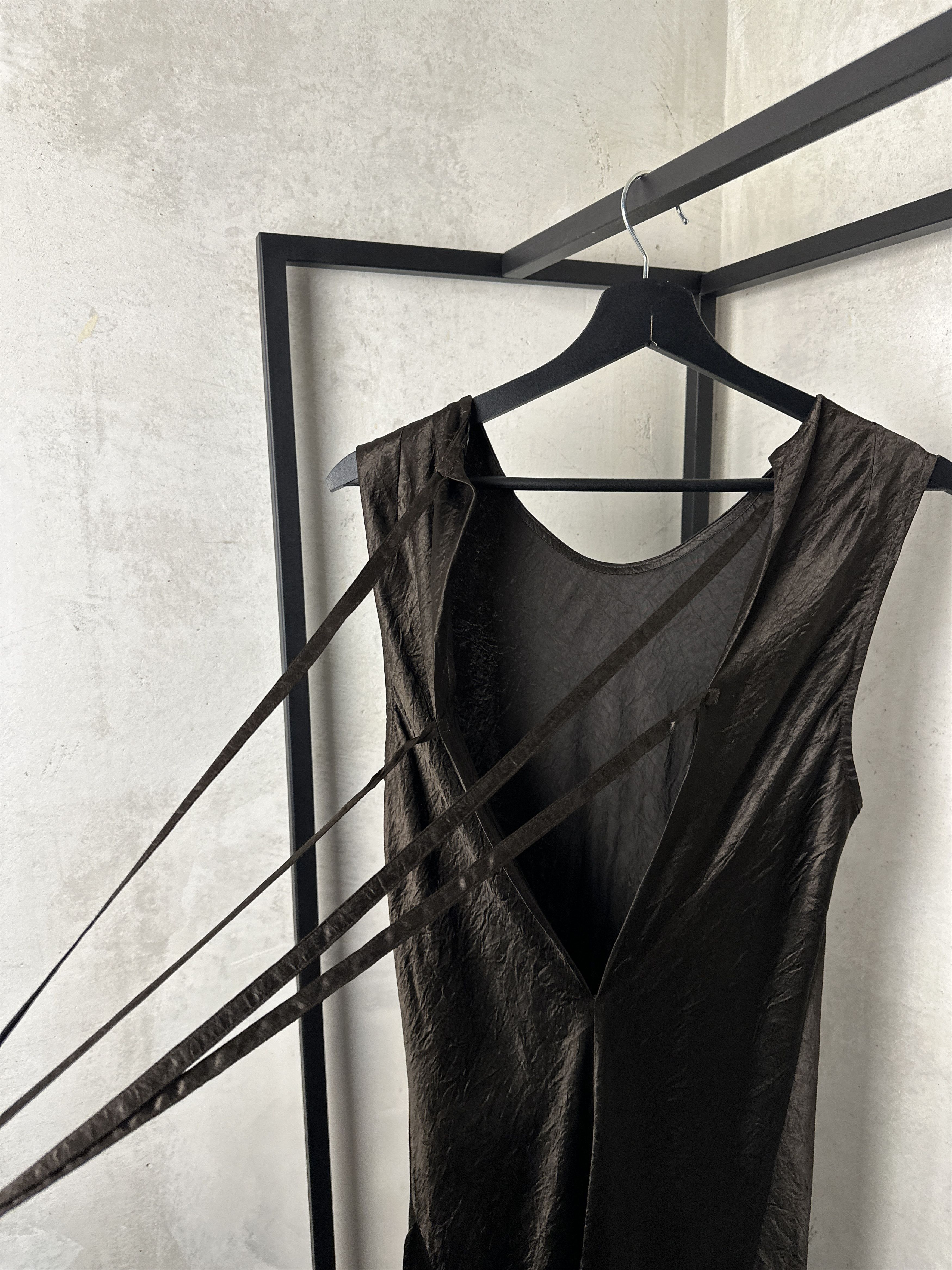 Ann Demeulemeester ANN DEMEULEMEESTER Lambeth Bias Asymmetrical Dress in Cigar Size S / US 4 / IT 40 - 13 Thumbnail