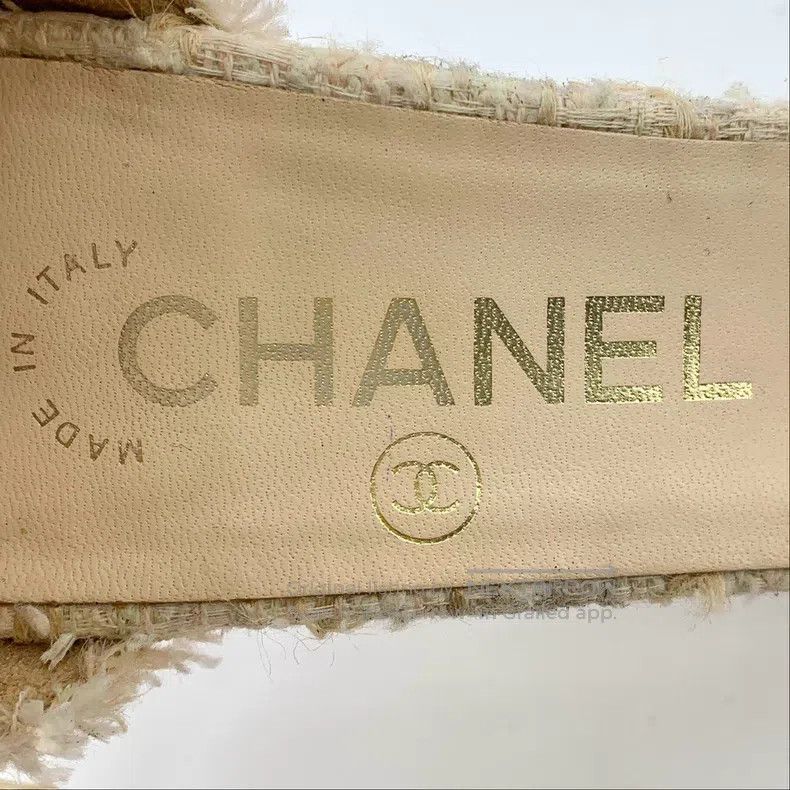 Chanel Chanel Beige bow tweed thin-heeled high-heeled sandals Size US 7.5 / IT 37.5 - 7 Thumbnail