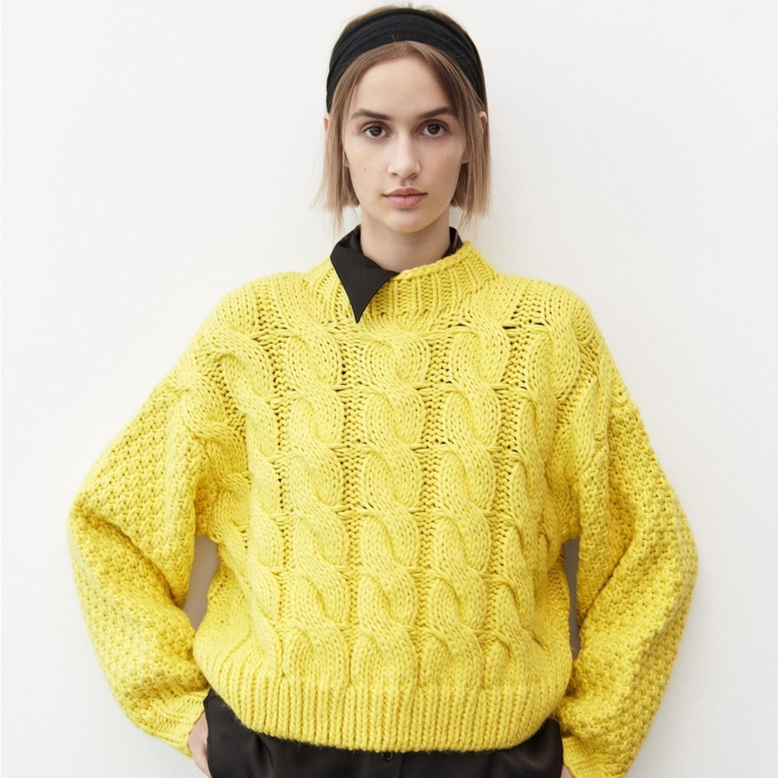 Zara ZARA BLOGGER FAVORITE CABLE KNIT SWEATER Size S / US 4 / IT 40 - 10 Thumbnail
