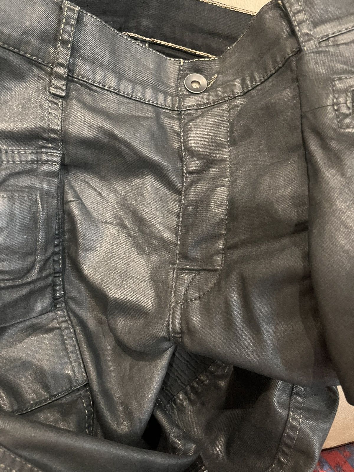 Rick Owens × Rick Owens Drkshdw Rick Owens Memphis Waxed Denim Size US 31 - 7 Thumbnail