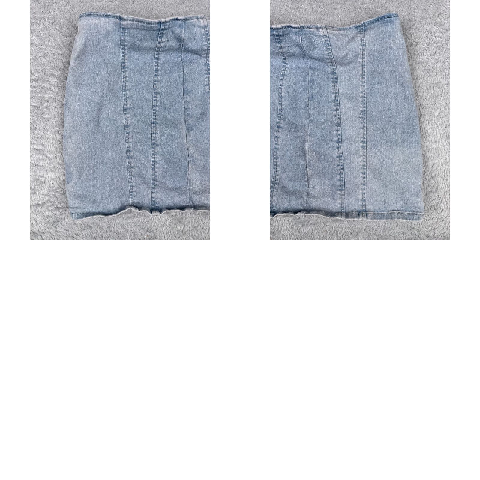 Vintage We The Free Skirt Womens 8 Blue Layla Denim Mini Skirt Cotton Blend Front Zip Size 30" / US 8 / IT 44 - 9 Thumbnail