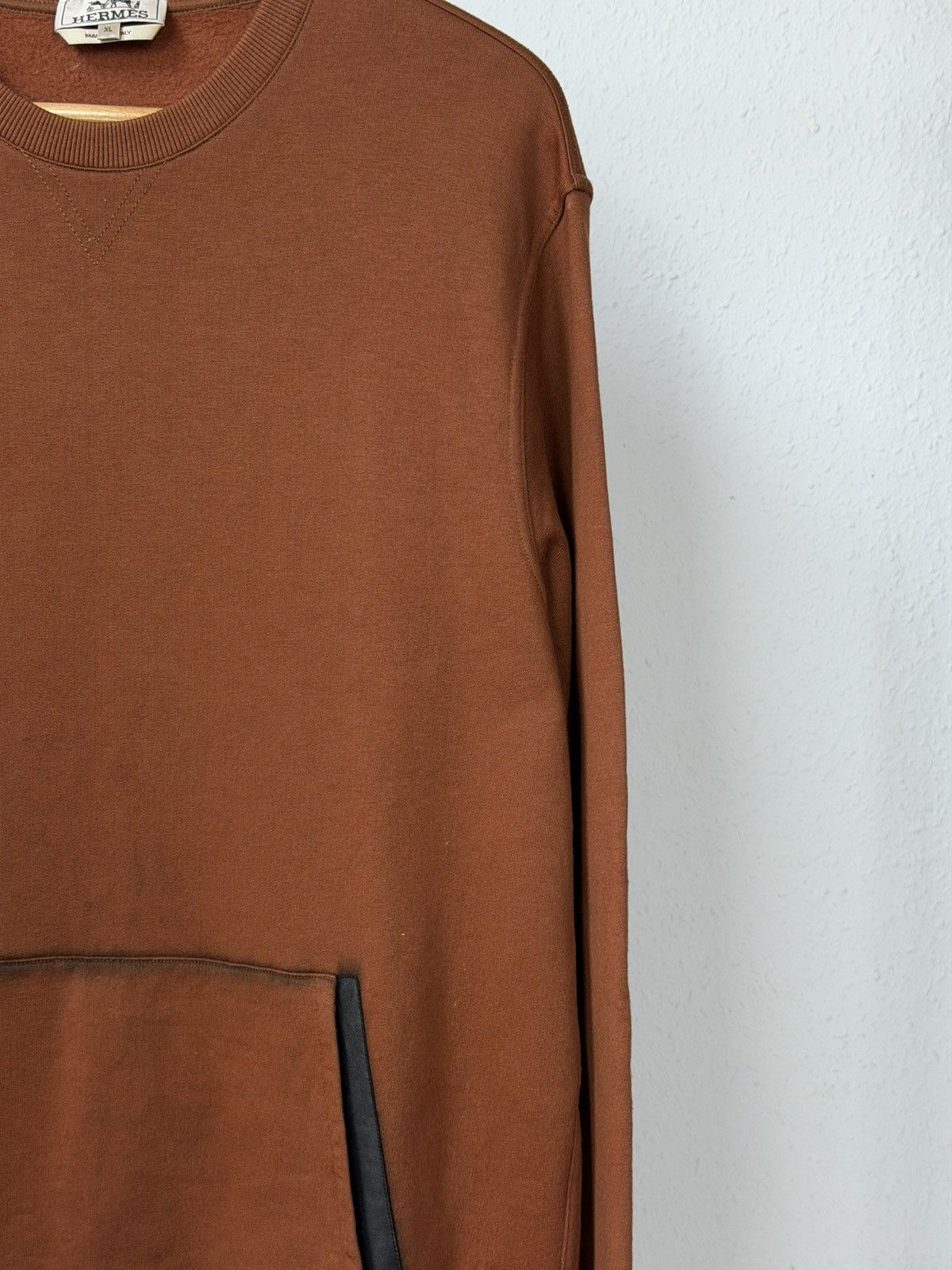 Hermes Hermès Brown Sweatshirt XL Front Pocket Long Sleeve Pullover Size US XL / EU 56 / 4 - 6 Thumbnail