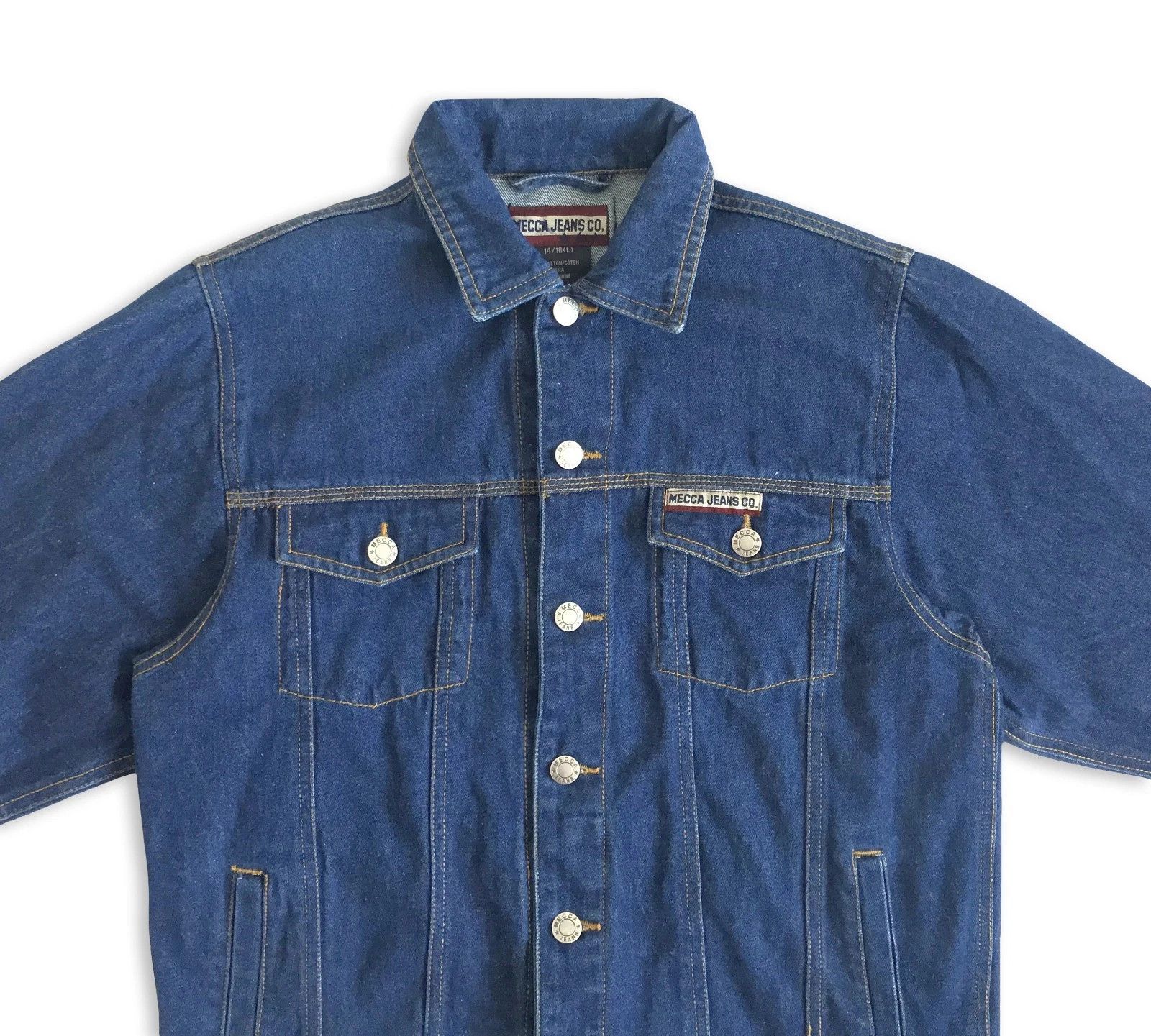 Mecca Vintage 90s MECCA Jeans Denim Jacket Hip hop Oversize Rap Size US S / EU 44-46 / 1 - 8 Thumbnail