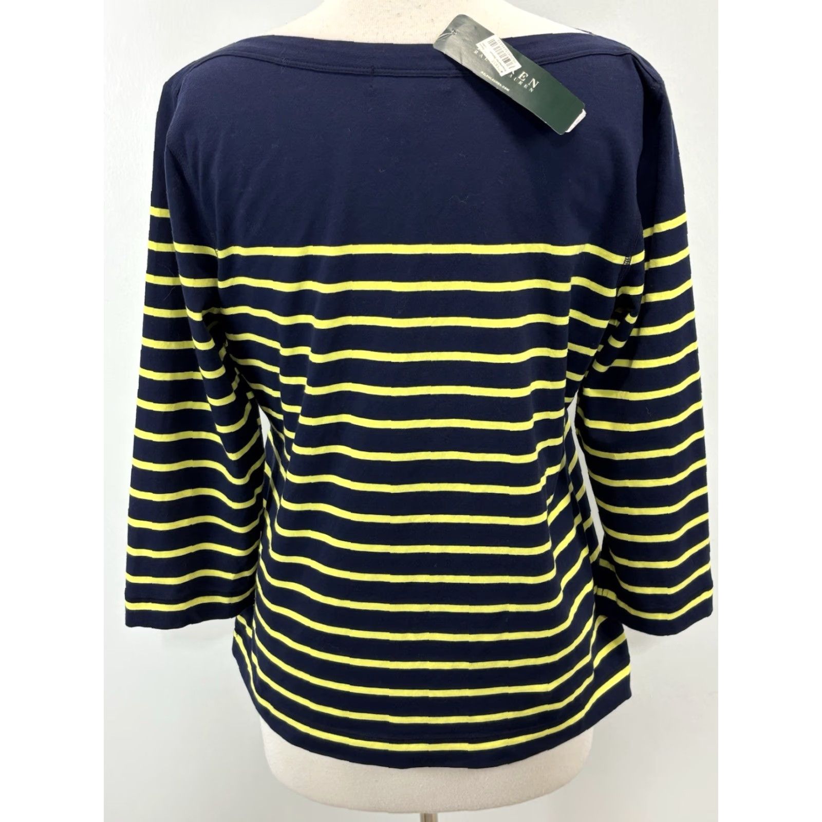 Ralph Lauren Lauren Ralph Lauren Striped Top Shirt Women’s XL Navy Boat Neck Coastal Nautical Boat Neck Casual Style Basic Size XL / US 12-14 / IT 48-50 - 3 Thumbnail