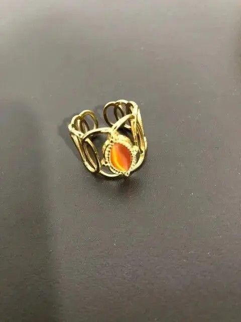 VIBE Orenge Opal Stone Adjustable Ring Size ONE SIZE - 3 Thumbnail
