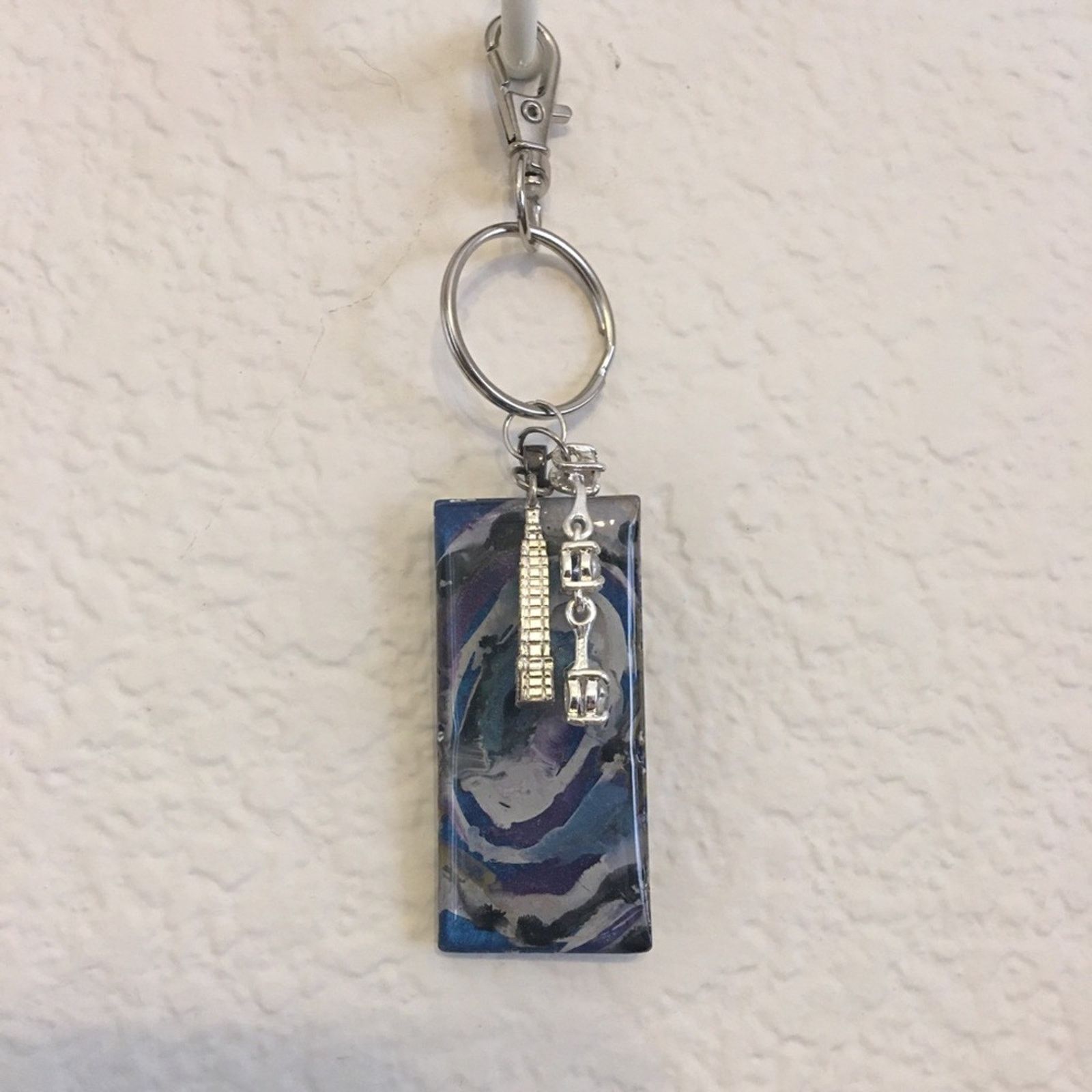 Handmade Vintage repurpose salvaged estate gem keychain Size ONE SIZE - 1 Thumbnail