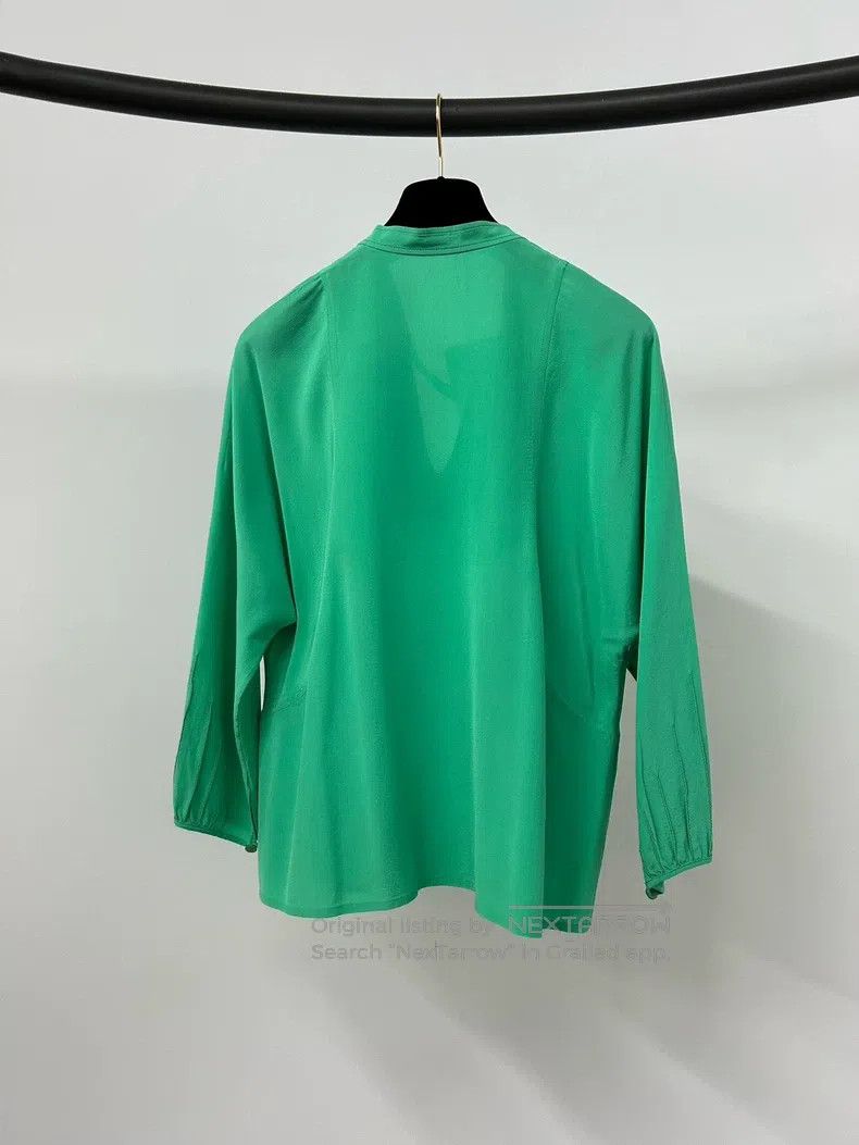 Hermes Hermes Green belted silk top Size XXS / US 00 / IT 34 - 2 Thumbnail