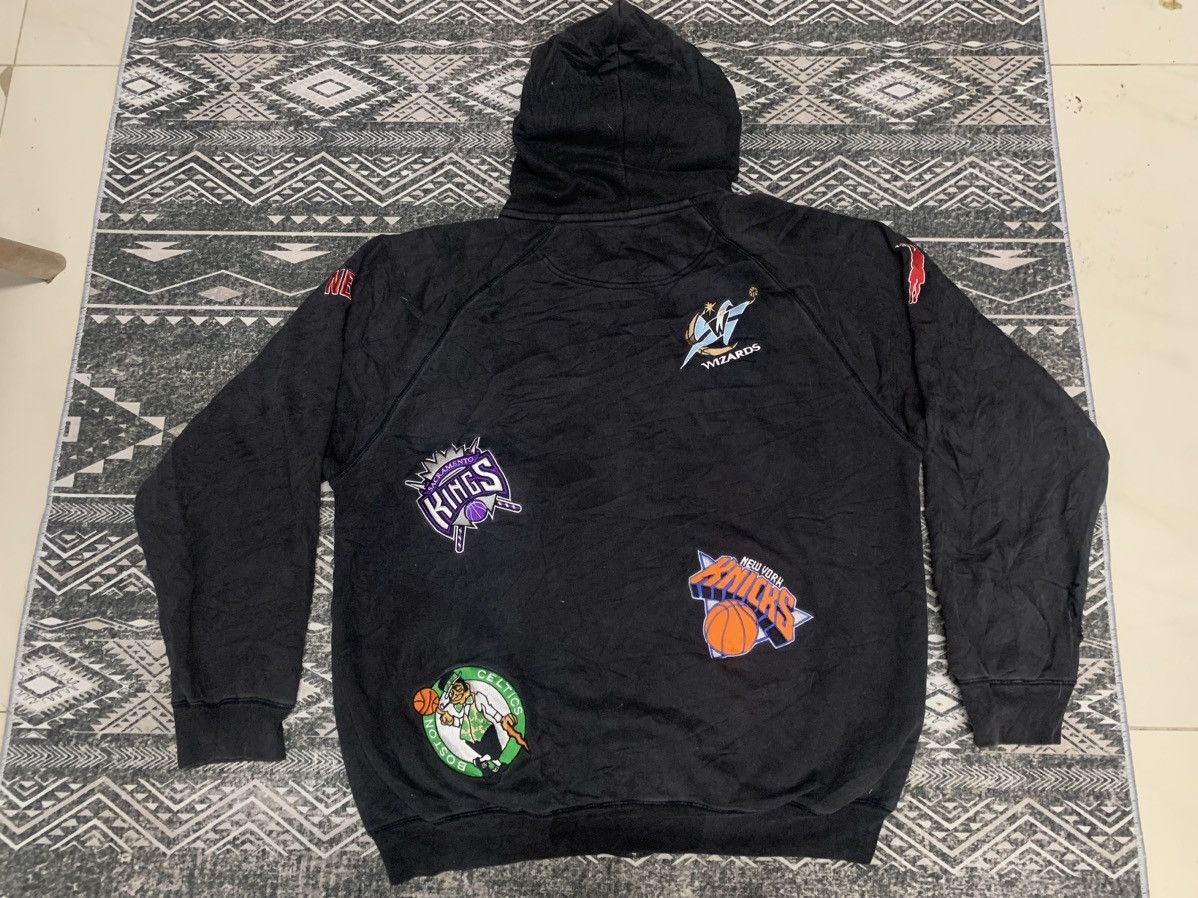 NBA Y2K NBA ALL LOGO EMBROIDERY HOODIE ZIPPER DISTRESSED FADED Size US XL / EU 56 / 4 - 4 Thumbnail