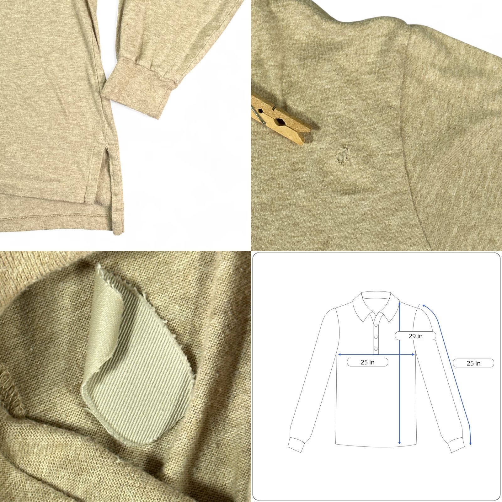Polo Ralph Lauren VINTAGE Polo Ralph Lauren Shirt Adult LARGE Brown Long Sleeve 90s Polo by Ralph Lauren tag Full / Small Pony / 25 Chest Size US L / EU 52-54 / 3 - 8 Thumbnail