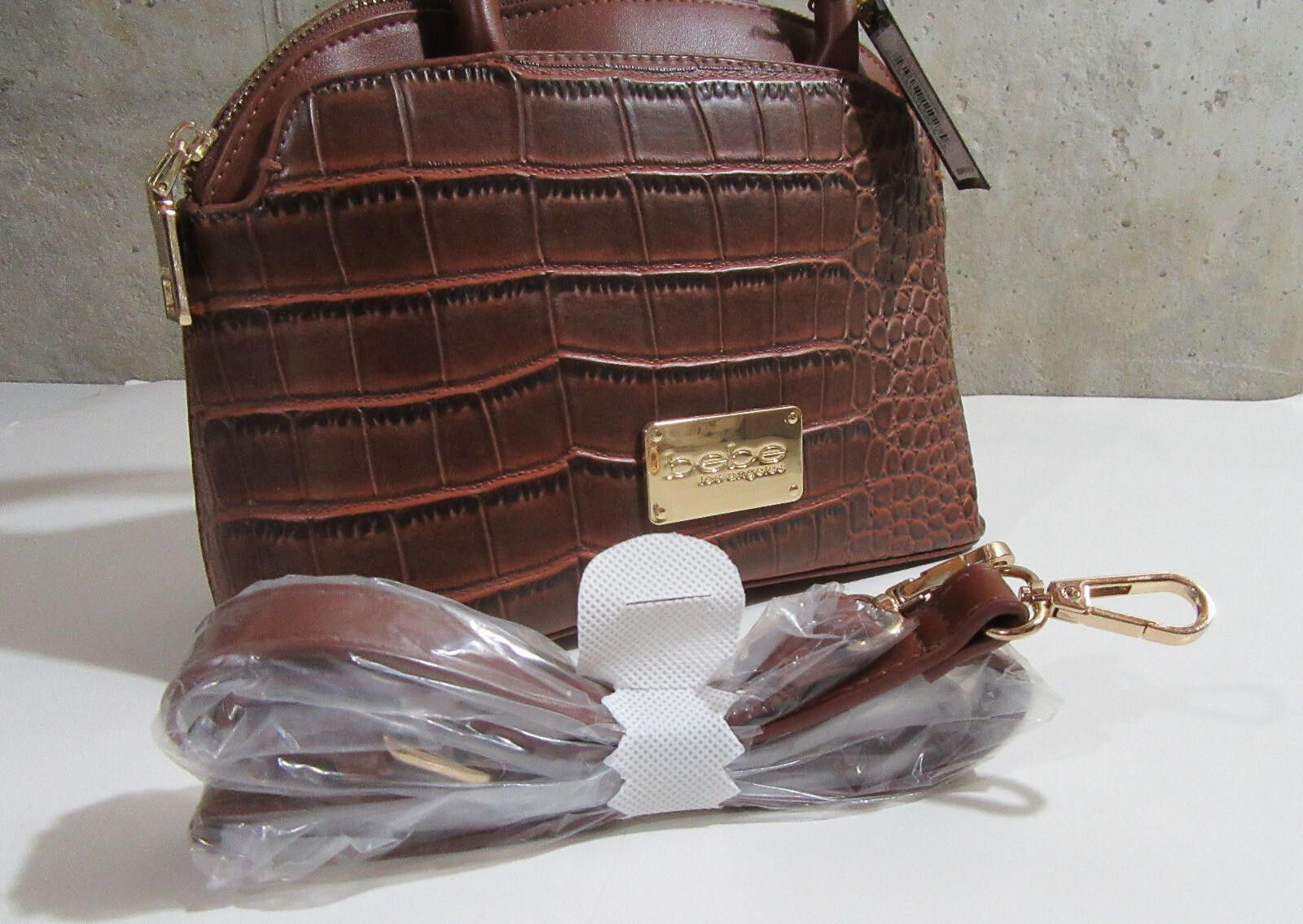 United Colors Of Benetton Bebe Crista Croco Dome Satchel Crossbody Bag Chestnut Brown Size ONE SIZE - 7 Thumbnail