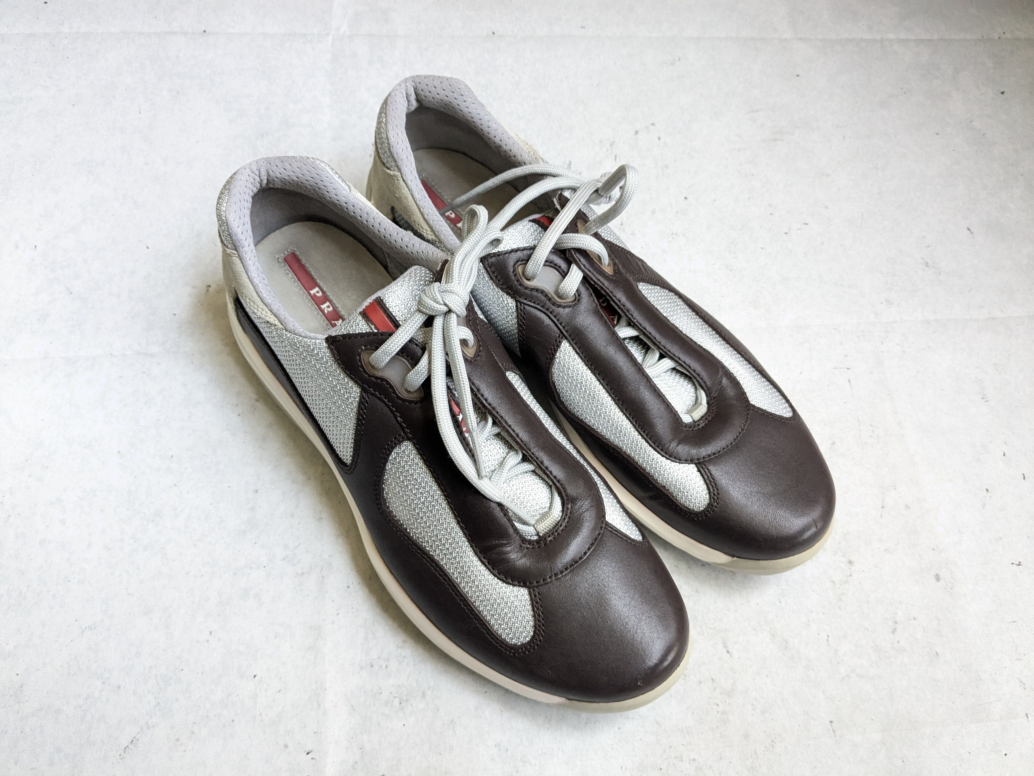 Prada Prada America's Cup Sneakers Brown Leather 11.5 Low Top Size US 11.5 / EU 44-45 - 5 Thumbnail