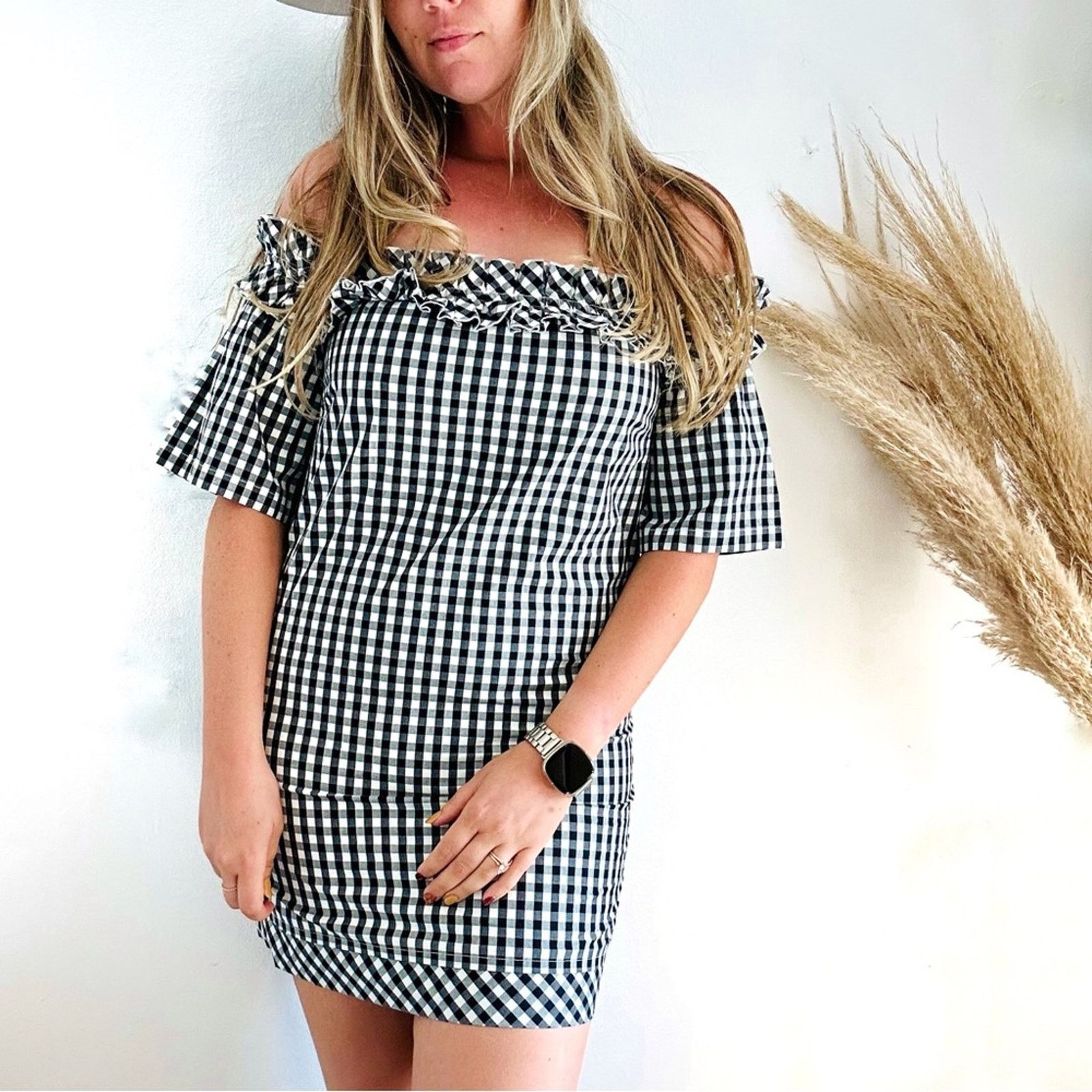 Vineyard Vines NEW VINEYARD VINES Black White Gingham Ruffle Mini Dress Size XXS / US 00 / IT 34 - 10 Thumbnail