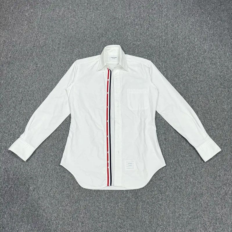Thom Browne Thom Browne White Cotton Long Sleeve Shirt for Men 0089 Size US S / EU 44-46 / 1 - 1 Thumbnail