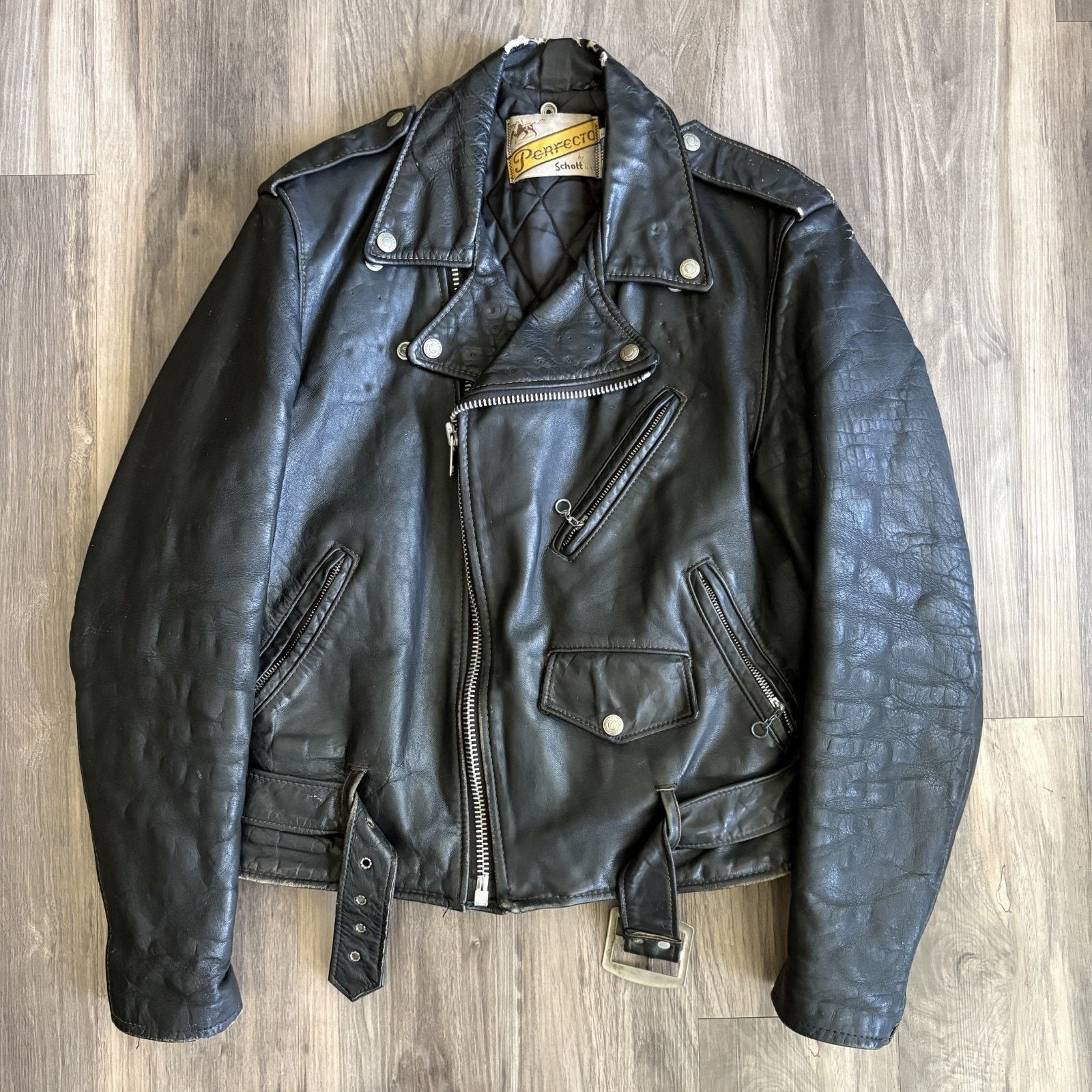 Schott × Vintage Vintage Schott Perfecto 618 Steer Hide Leather Jacket 40 Size US M / EU 48-50 / 2 - 17 Thumbnail