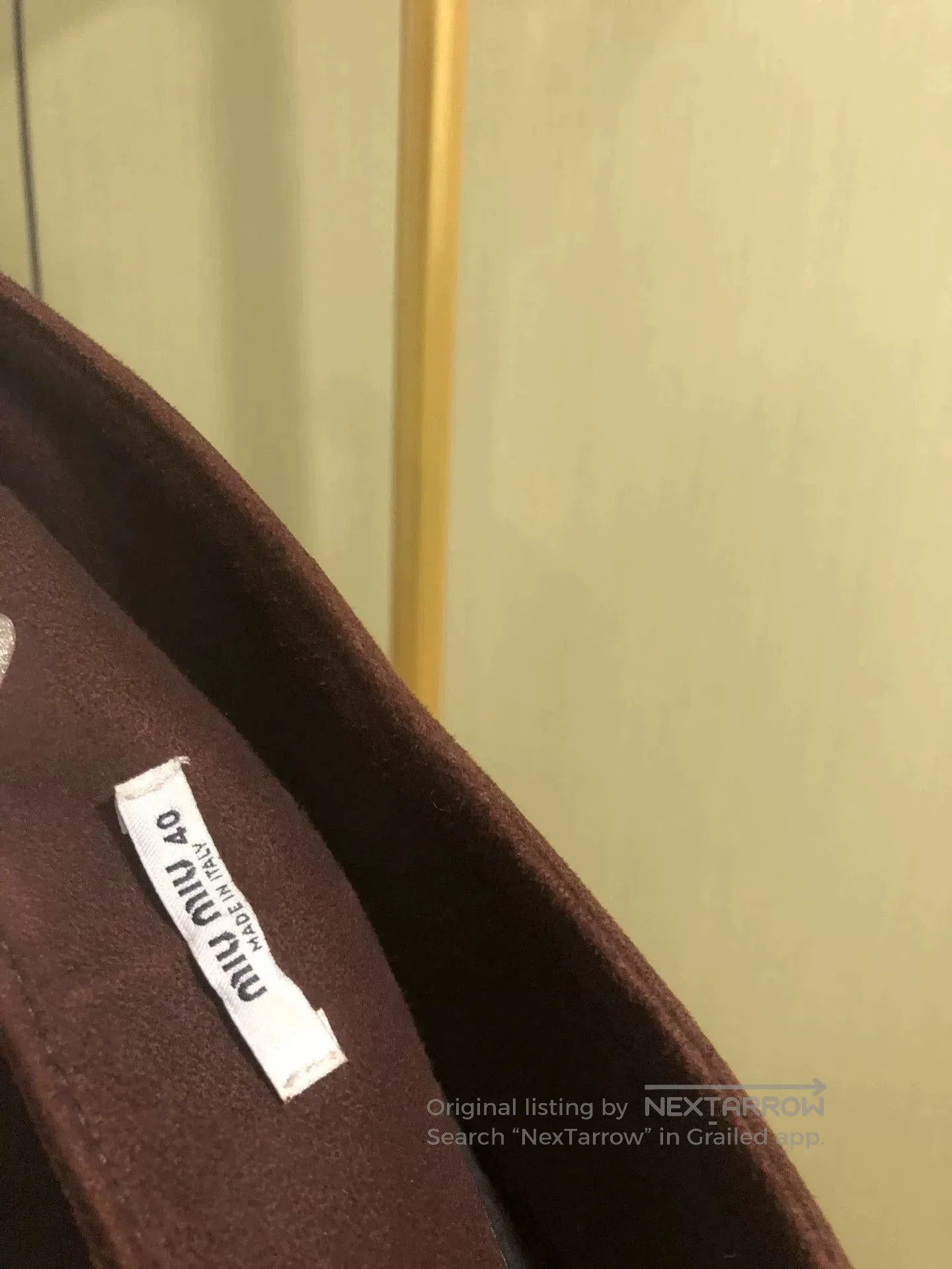 Miu Miu Miu Miu Brown Leather Mini Skirt. Size 26" / US 2 / IT 38 - 3 Thumbnail