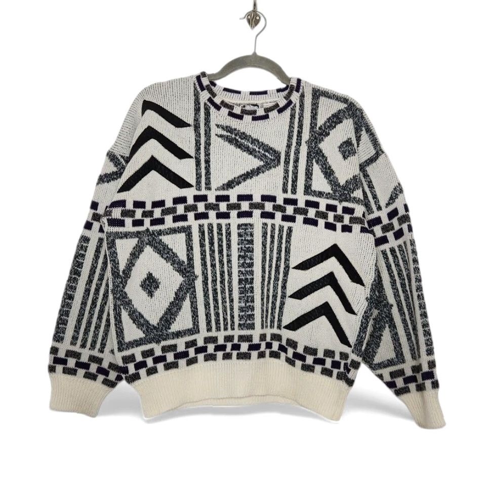 Vintage VINTAGE K. Cosa Sweater Art Abstract Leather Italian Grunge Boxy VTG 80s 90s Size US M / EU 48-50 / 2 - 2 Thumbnail