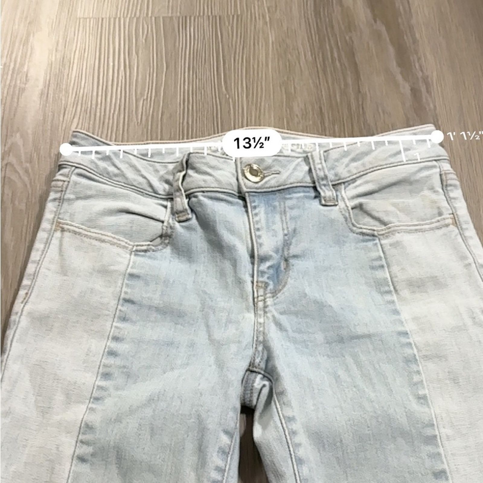 American Eagle Outfitters American Eagle Light Wash Mid Rise Cropped Jegging Jean Sz 4 Size 26" / US 2 / IT 38 - 10 Thumbnail