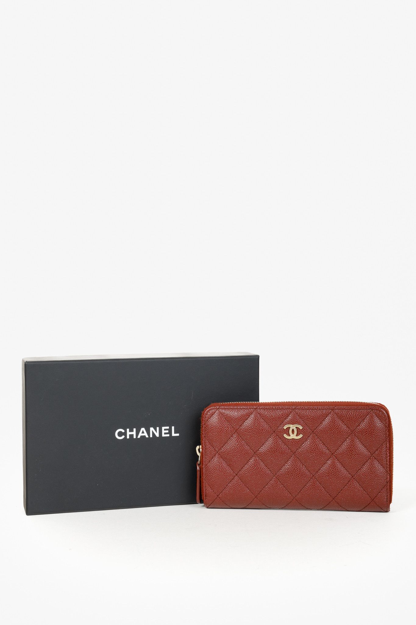 Chanel Chanel Oxblood Glitter Caviar Zipper Wallet Size ONE SIZE - 12 Thumbnail