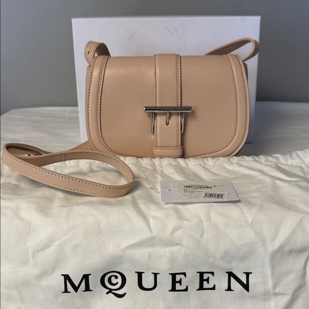 Alexander McQueen McQueen Mini T-Bar Leather Shoulder Crossbody Bag – Blush P Size ONE SIZE - 1 Thumbnail