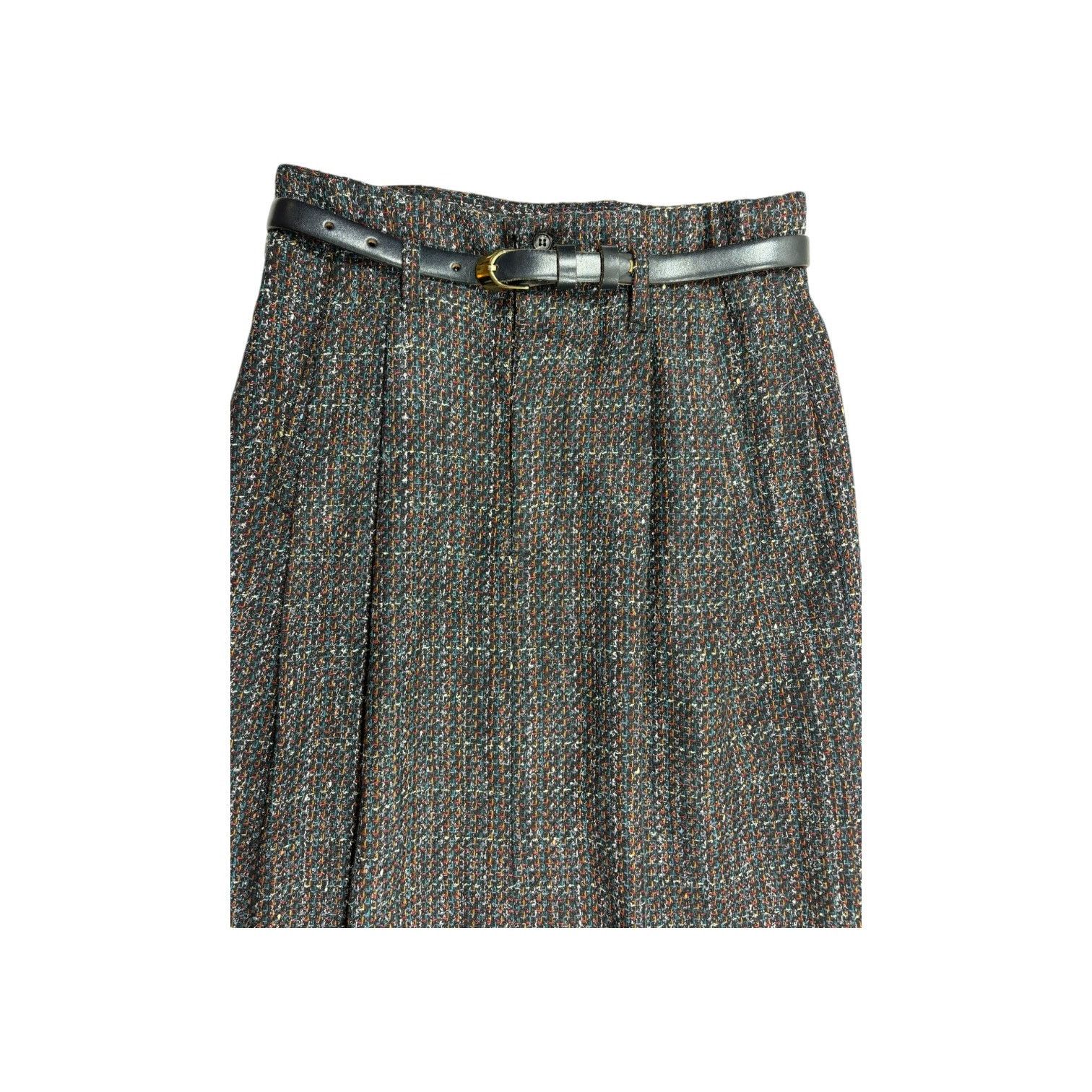 Other Vintage Tweed Belted Wool Pencil Skirt Women 12 David N. Size 34" / US 12 / IT 48 - 10 Thumbnail