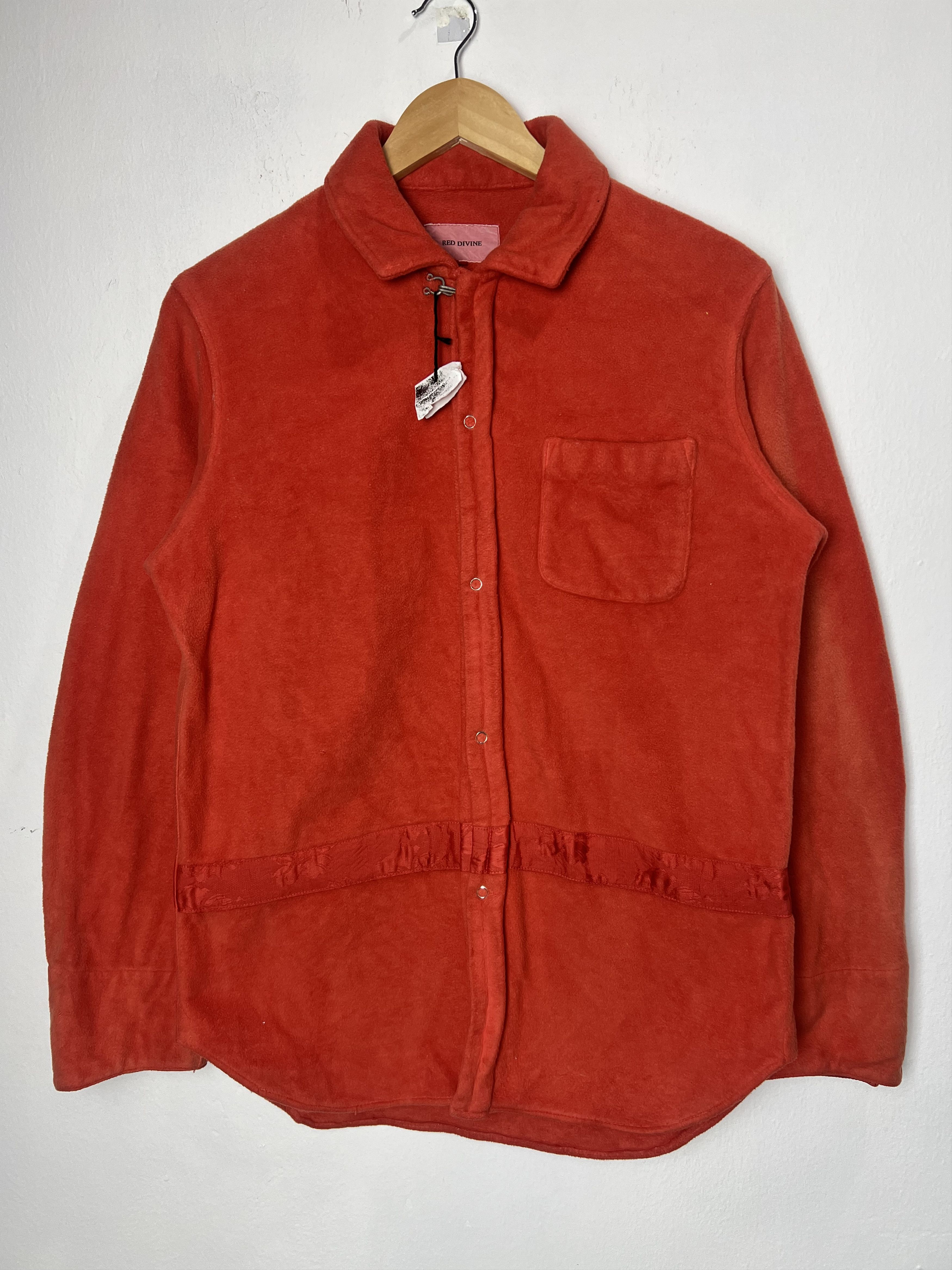 Japanese Brand Red Divine Orange Red Fleece Button Down Shirt Size US M / EU 48-50 / 2 - 1 Thumbnail