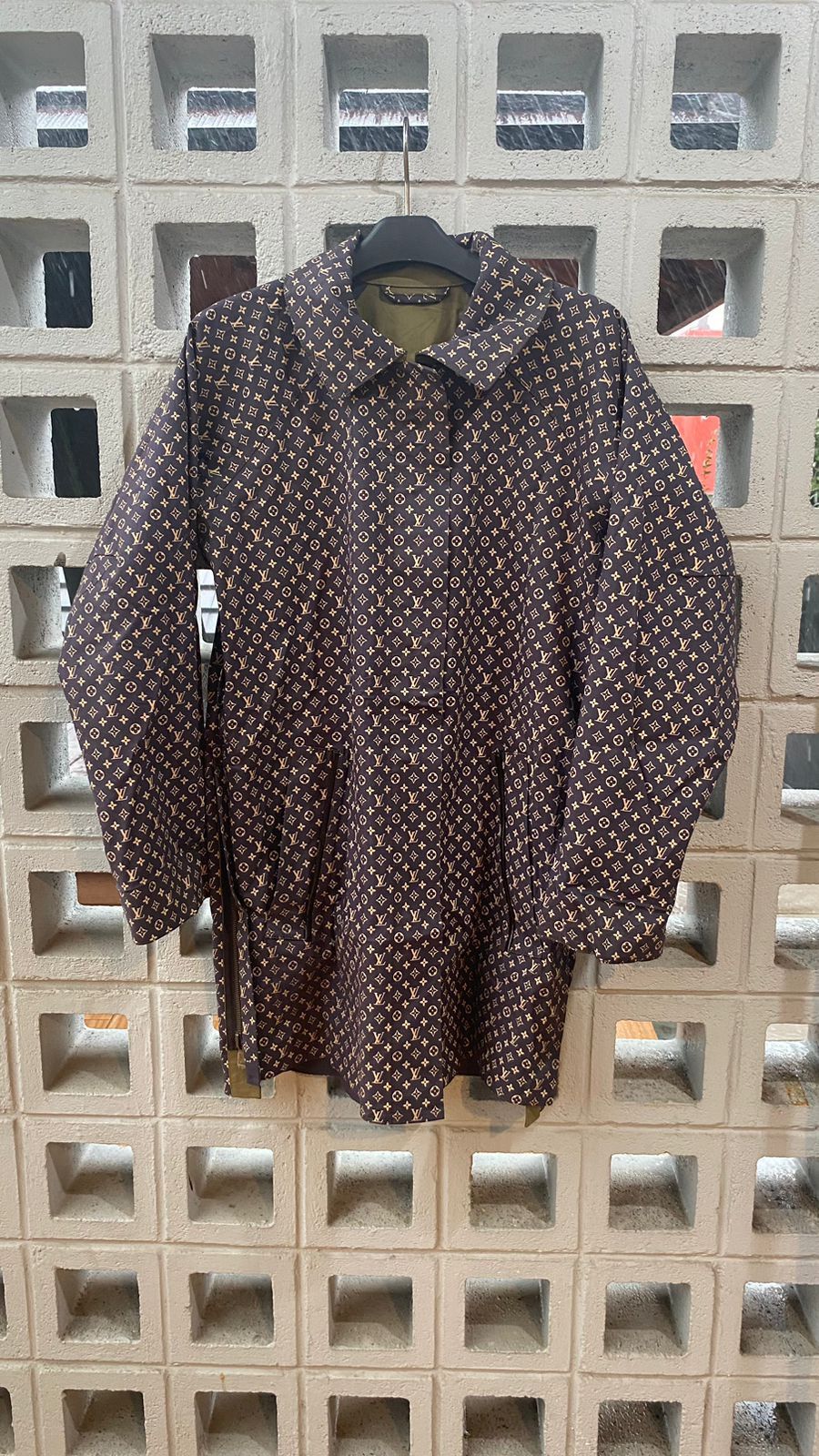 image of Louis Vuitton Long Coat Waterproff Monogram Revisible in Combination, Women's (Size XS)