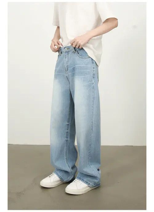 VIBE American all-match retro distressed elastic waist jeans Size US 32 / EU 48 - 8 Thumbnail