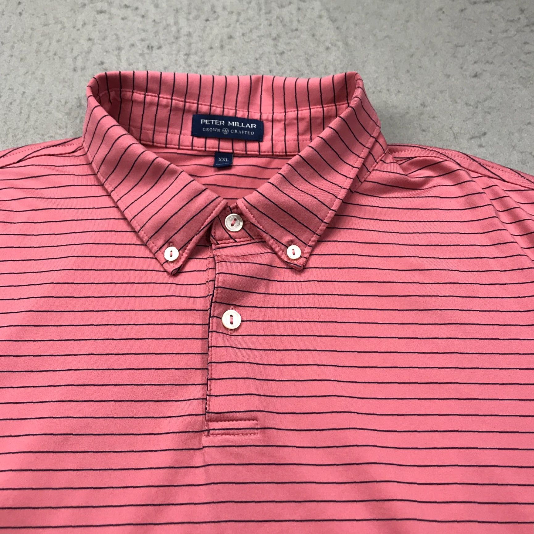Peter Millar Peter Millar Crown Crafted Polo Shirt Mens 2XL Pink Stretch Crown Crafted Golf Logo polo shirt 2XL Mens Pink Sports Preppy Classic Golf Mens Size US XXL / EU 58 / 5 - 3 Thumbnail