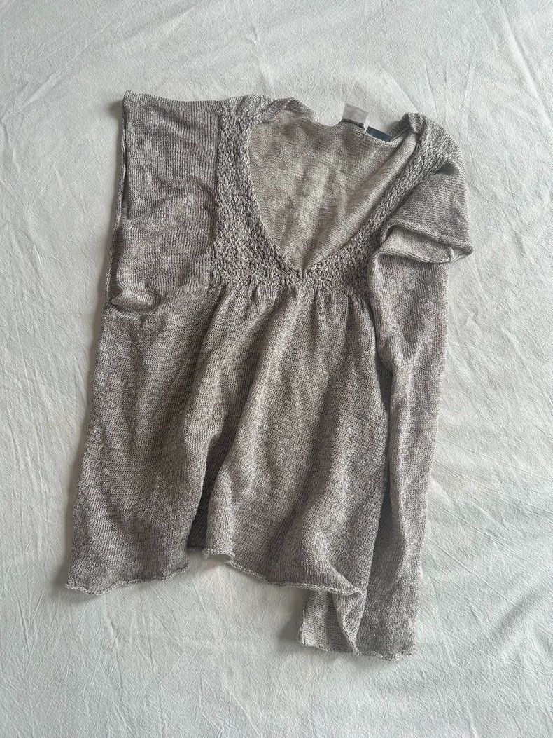 Dries Van Noten DRIES VAN NOTEN Silver-threaded knitted top and vest Size M / US 6-8 / IT 42-44 - 2 Thumbnail