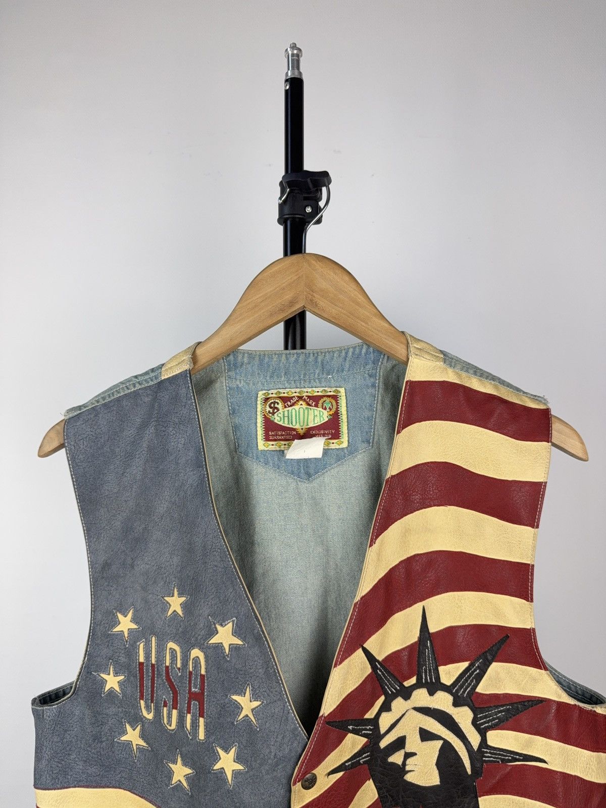 Cowboy Equipment × Vintage Vintage 90s Made in USA Shooter Leather Cowboy rare Vest Size US S / EU 44-46 / 1 - 2 Thumbnail