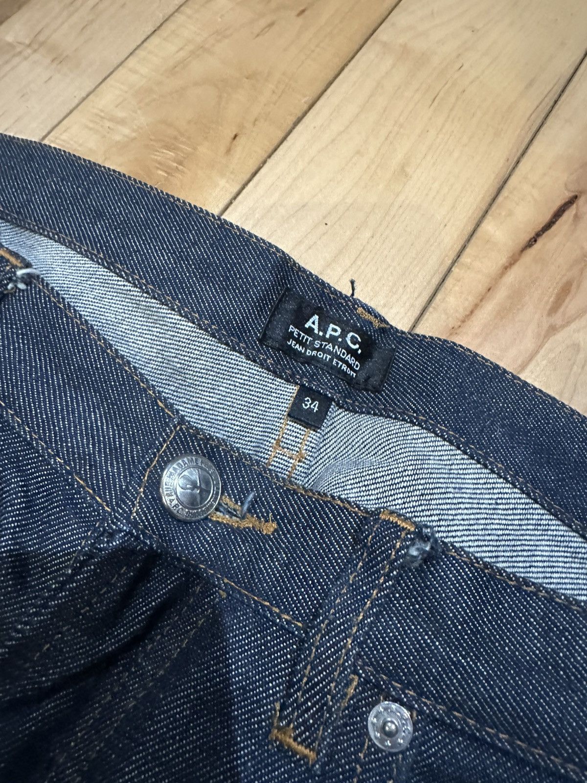 A.P.C. Petit Standard Raw Selvedge Dark Indigo Blue Jeans Denim Size US 34 / EU 50 - 2 Thumbnail